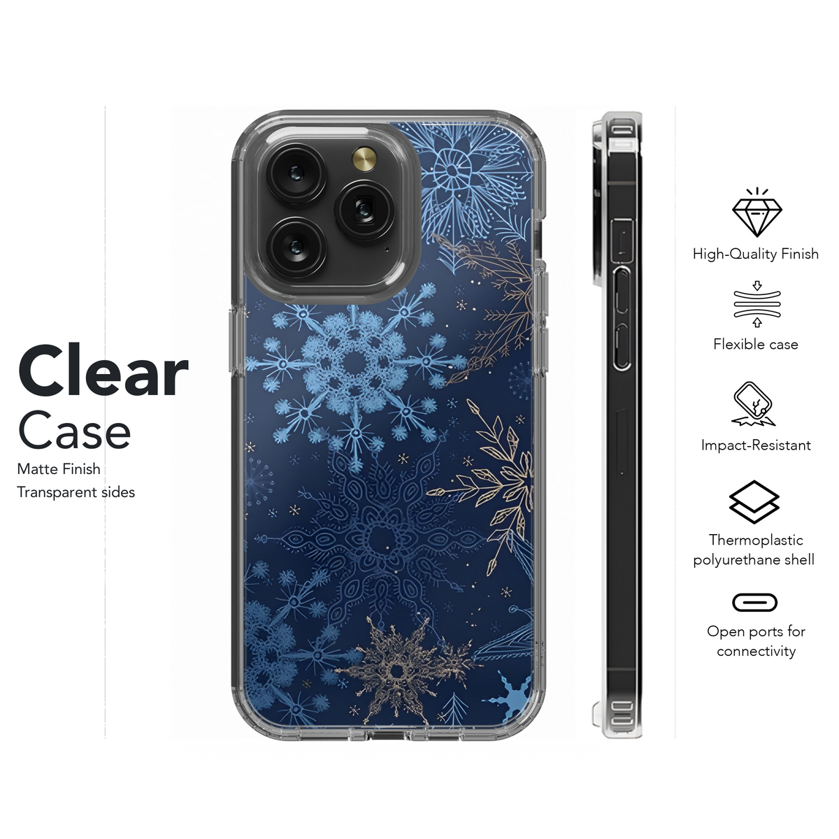 Snowflake Christmas New Year Pattern Phone Case iPhone Samsung Cover Pixel 2316 - Image 8