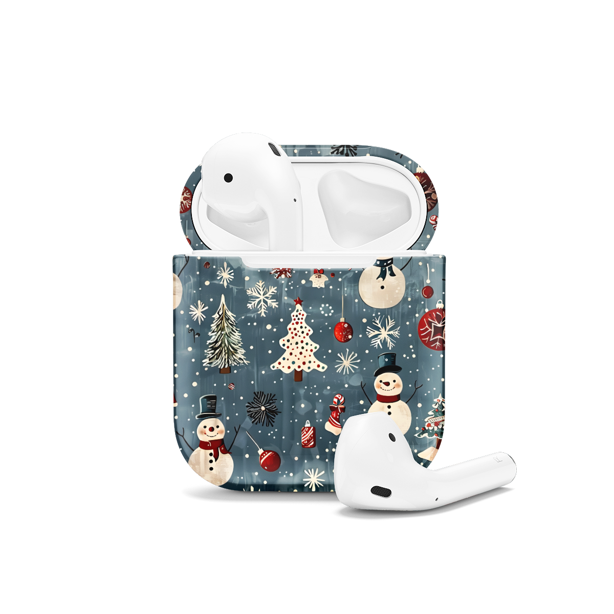 Snowman Cute Winter Snow Christmas AirPods Case AirPods Pro AirPods Pro 2 AirPods 3 AirPods 2 Glossy 1593 - Image 1