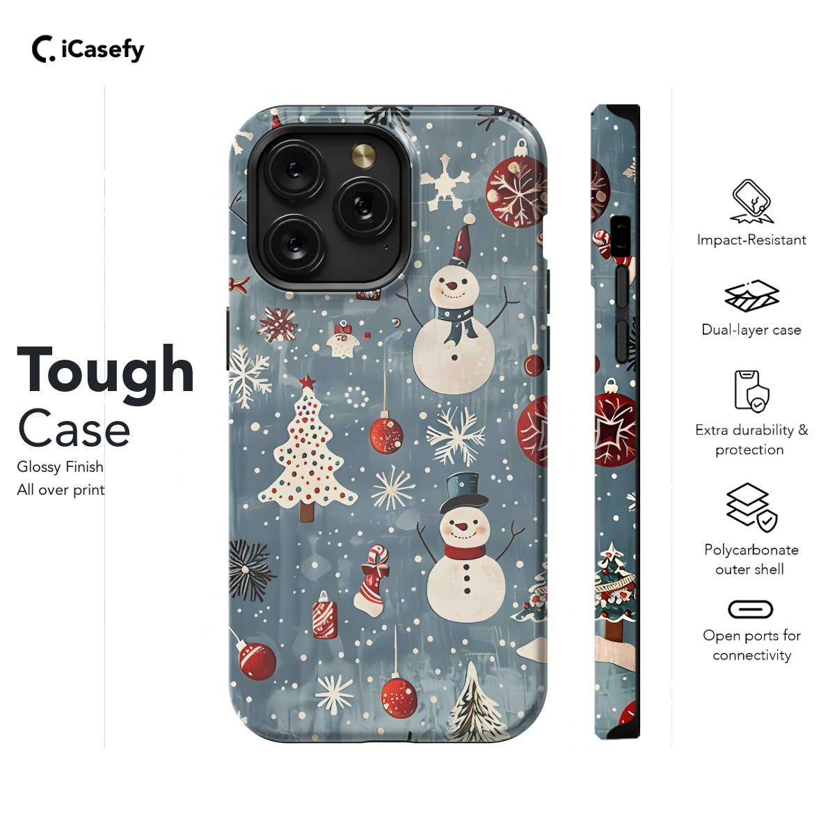 Snowman Cute Winter Snow Christmas Phone Case iPhone Samsung Cover Pixel 1074 - Image 5