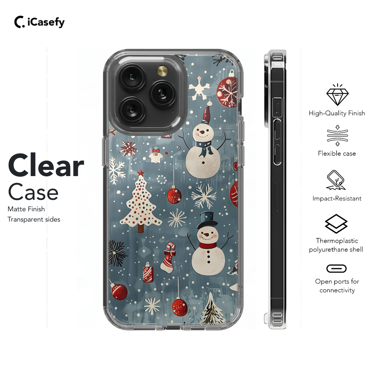 Snowman Cute Winter Snow Christmas Phone Case iPhone Samsung Cover Pixel 1074 - Image 7