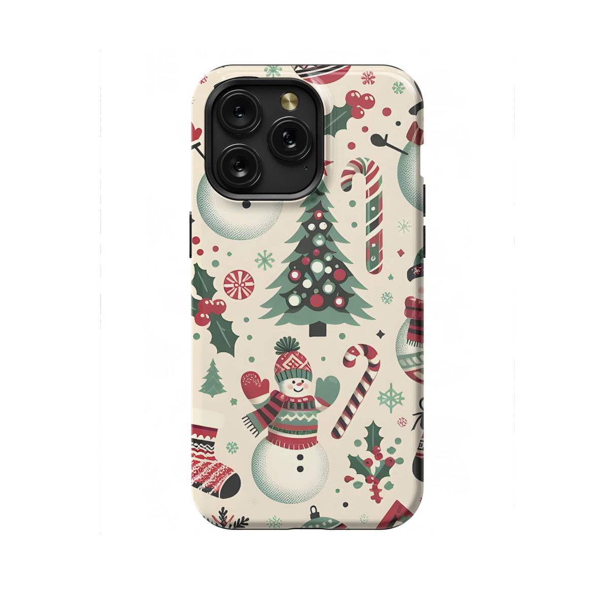 Snowman Cute Winter Snow Christmas Tree Phone Case iPhone Samsung Cover Pixel 1073 - Image 1