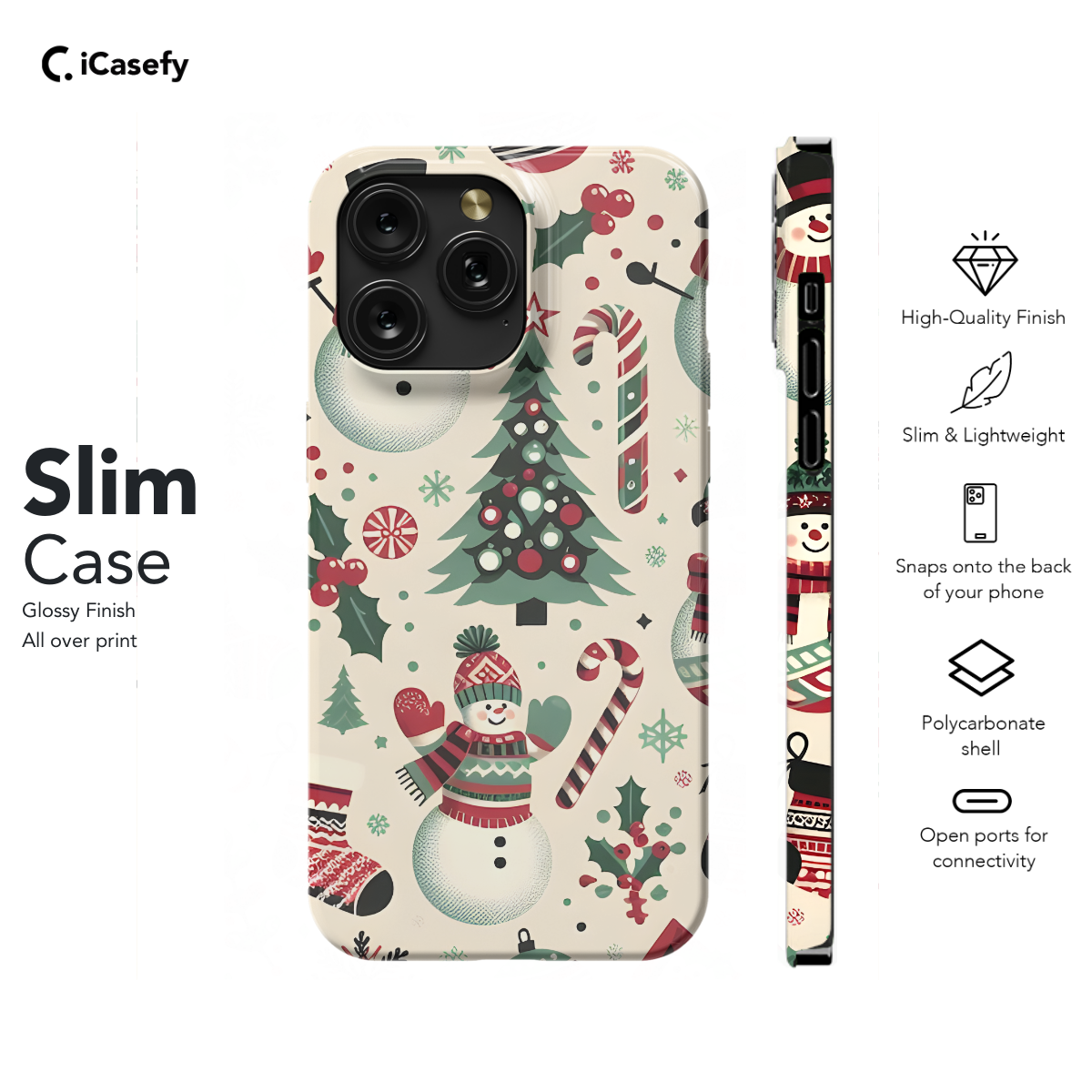 Snowman Cute Winter Snow Christmas Tree Phone Case iPhone Samsung Cover Pixel 1073 - Image 6