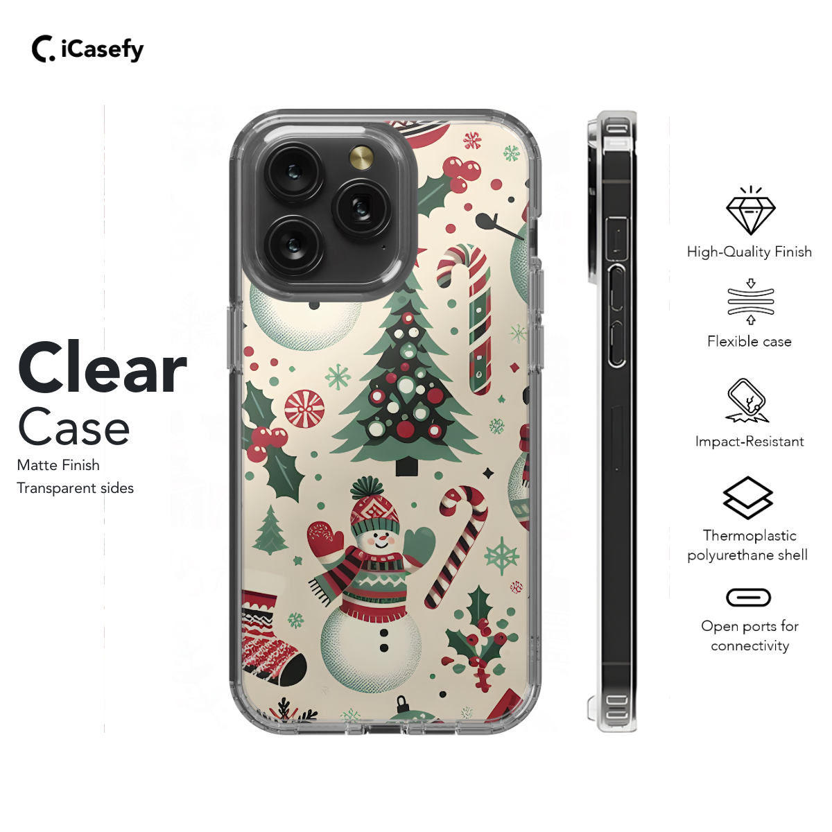 Snowman Cute Winter Snow Christmas Tree Phone Case iPhone Samsung Cover Pixel 1073 - Image 7