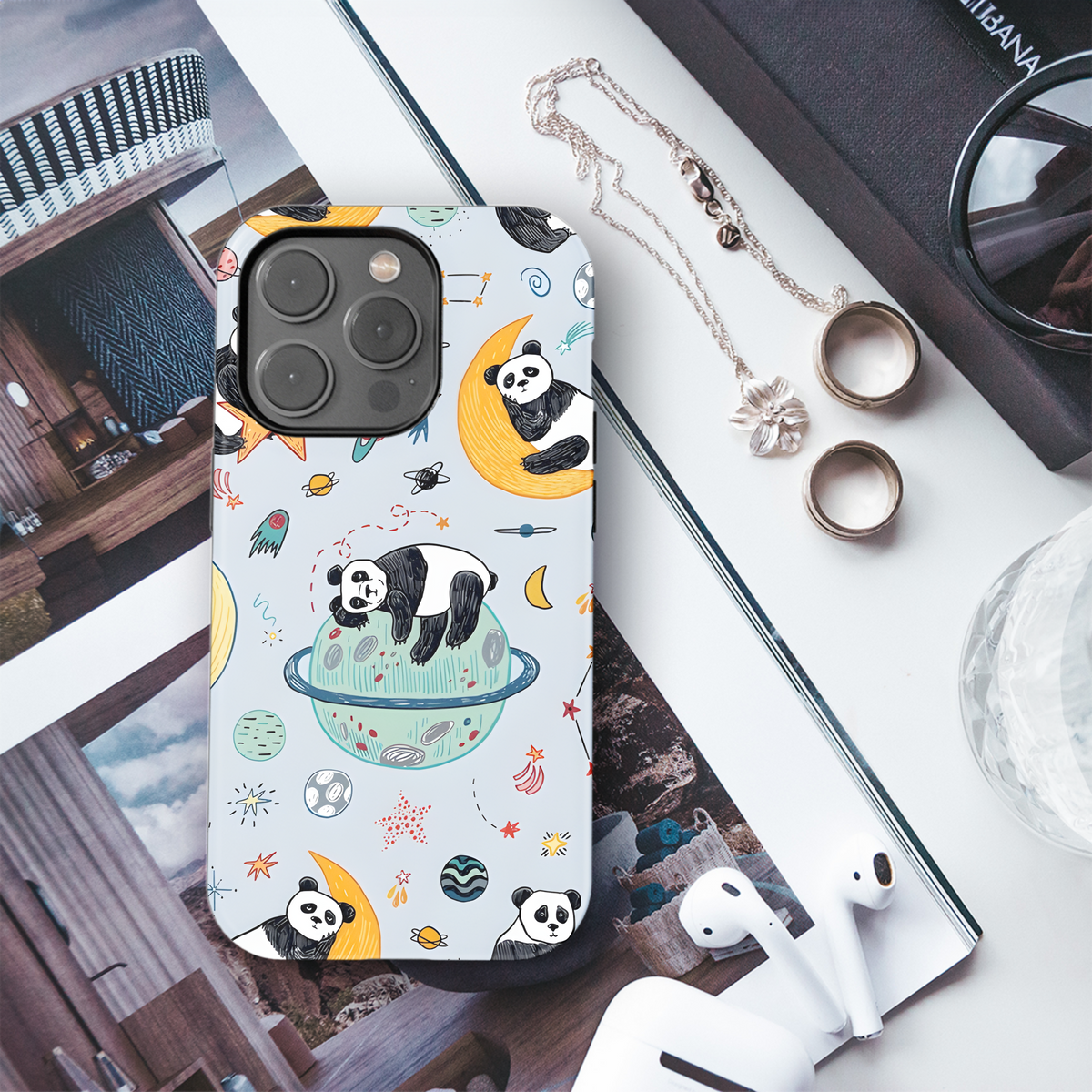 Space Sleeping Panda Phone Case iPhone Samsung Cover Pixel 2850 - Image 3