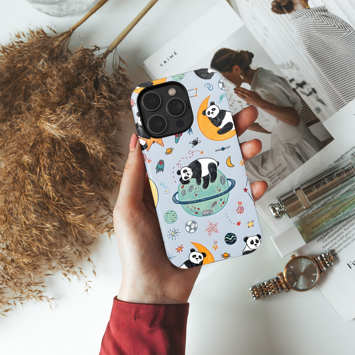 Space Sleeping Panda Phone Case iPhone Samsung Cover Pixel 2850 - Image 4