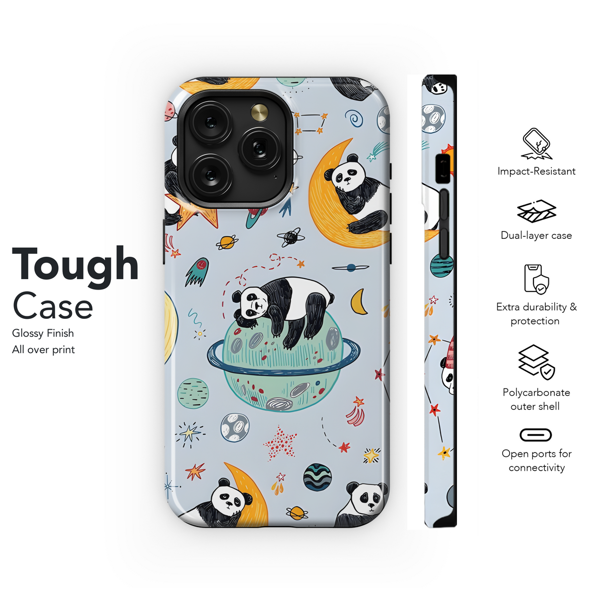 Space Sleeping Panda Phone Case iPhone Samsung Cover Pixel 2850 - Image 6