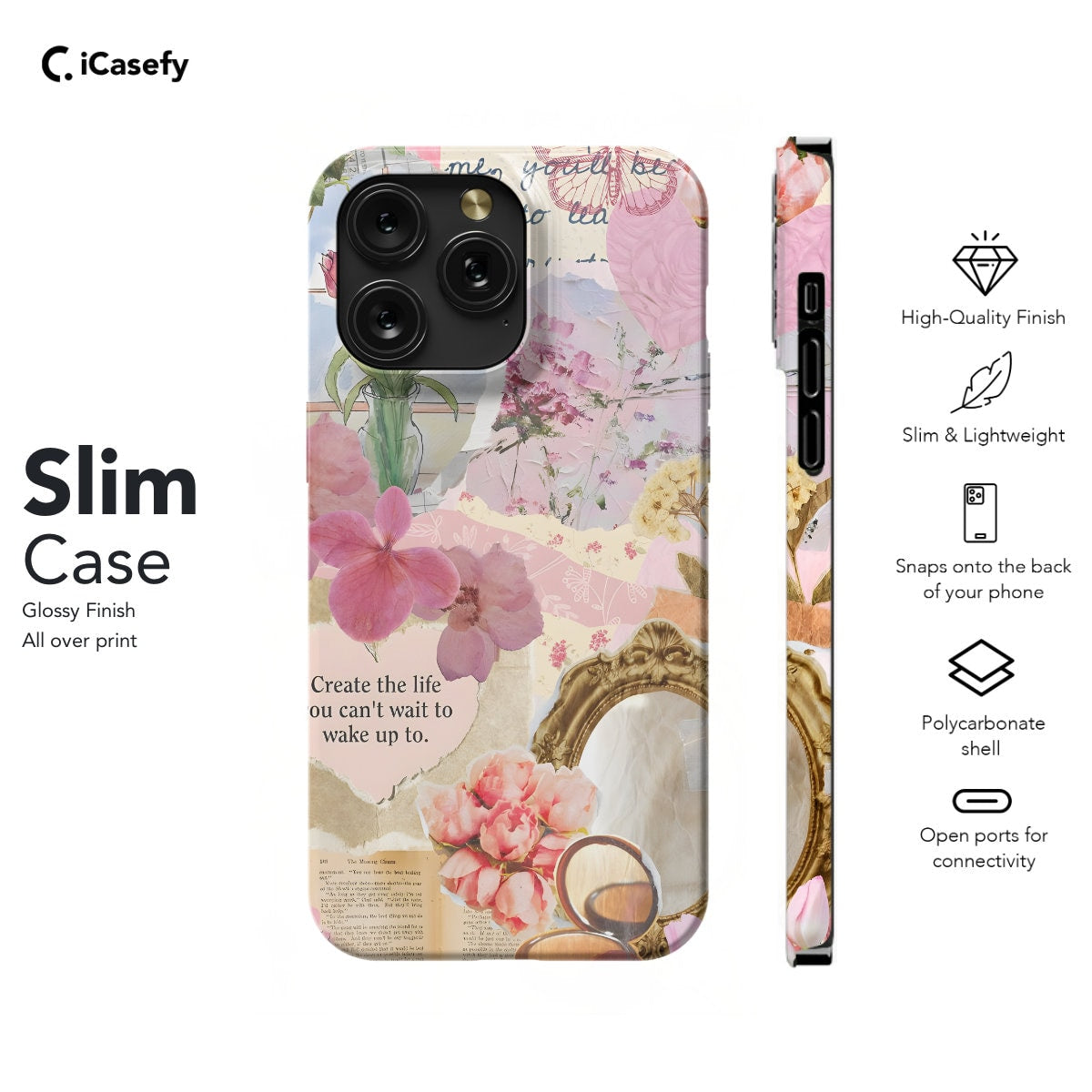 Spring Collage Phone Case - Light Pink - iPhone Samsung and Pixel - Aesthetic Design - Image 6