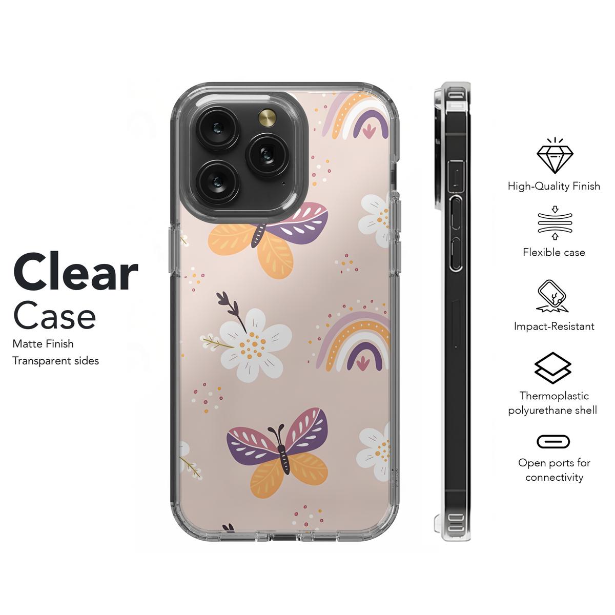 Spring Floral Butterfly Rainbow Phone Case iPhone Samsung Cover Pixel 3951 - Image 8