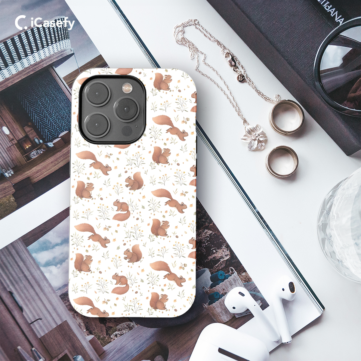 Squirrels pattern Phone Case iPhone Samsung Pixel & More 520 - Image 3