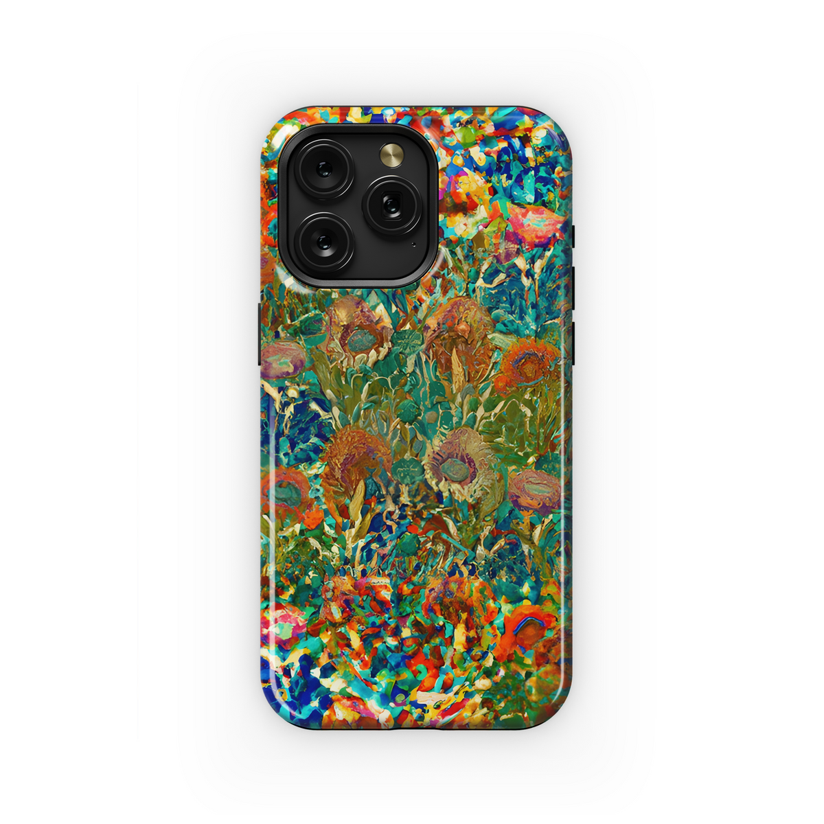 Stained Glass Abstract Tropical Leaves Phone Case iPhone Samsung Cover Pixel 3335 - Image 1