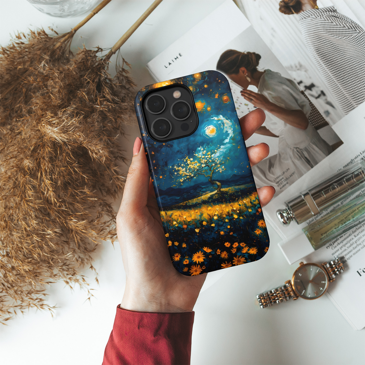 Starry Night Bloom
 Phone Case iPhone Samsung Cover Pixel 4251 - Image 4