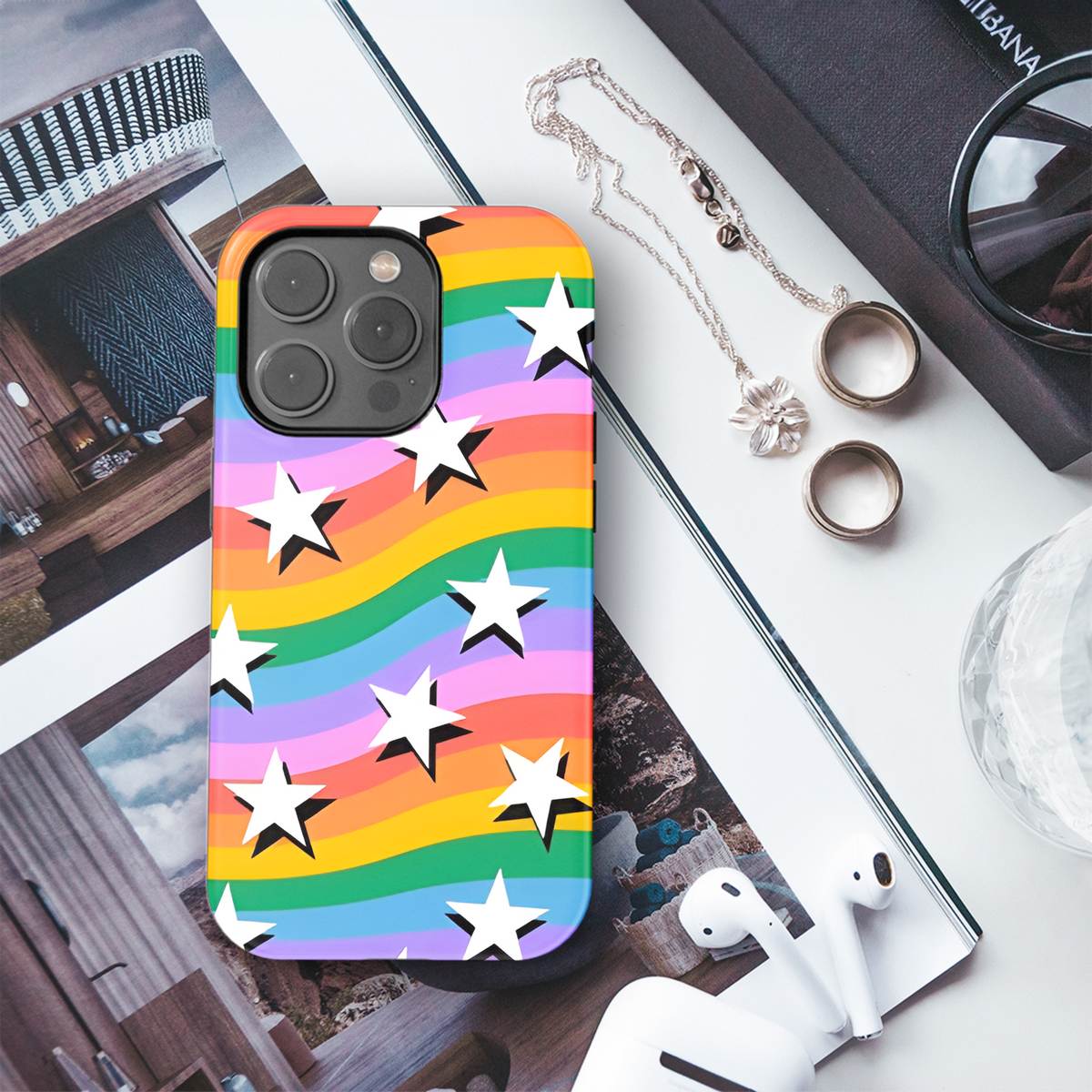 Starry Rainbow Phone Case iPhone Samsung Cover Pixel 3869 - Image 3