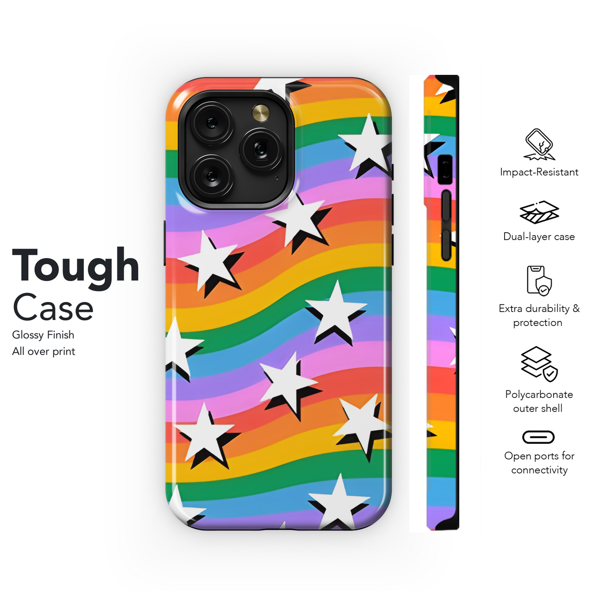 Starry Rainbow Phone Case iPhone Samsung Cover Pixel 3869 - Image 6