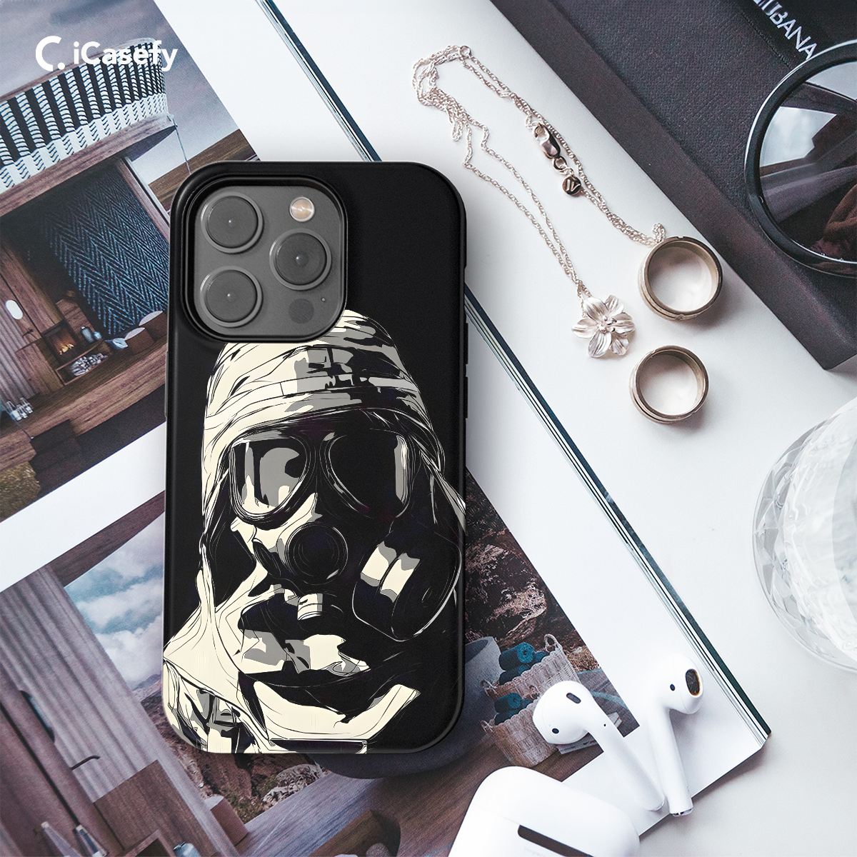 Steampunk Men in Mask Phone Case iPhone Samsung Cover Pixel 1619 - Image 3