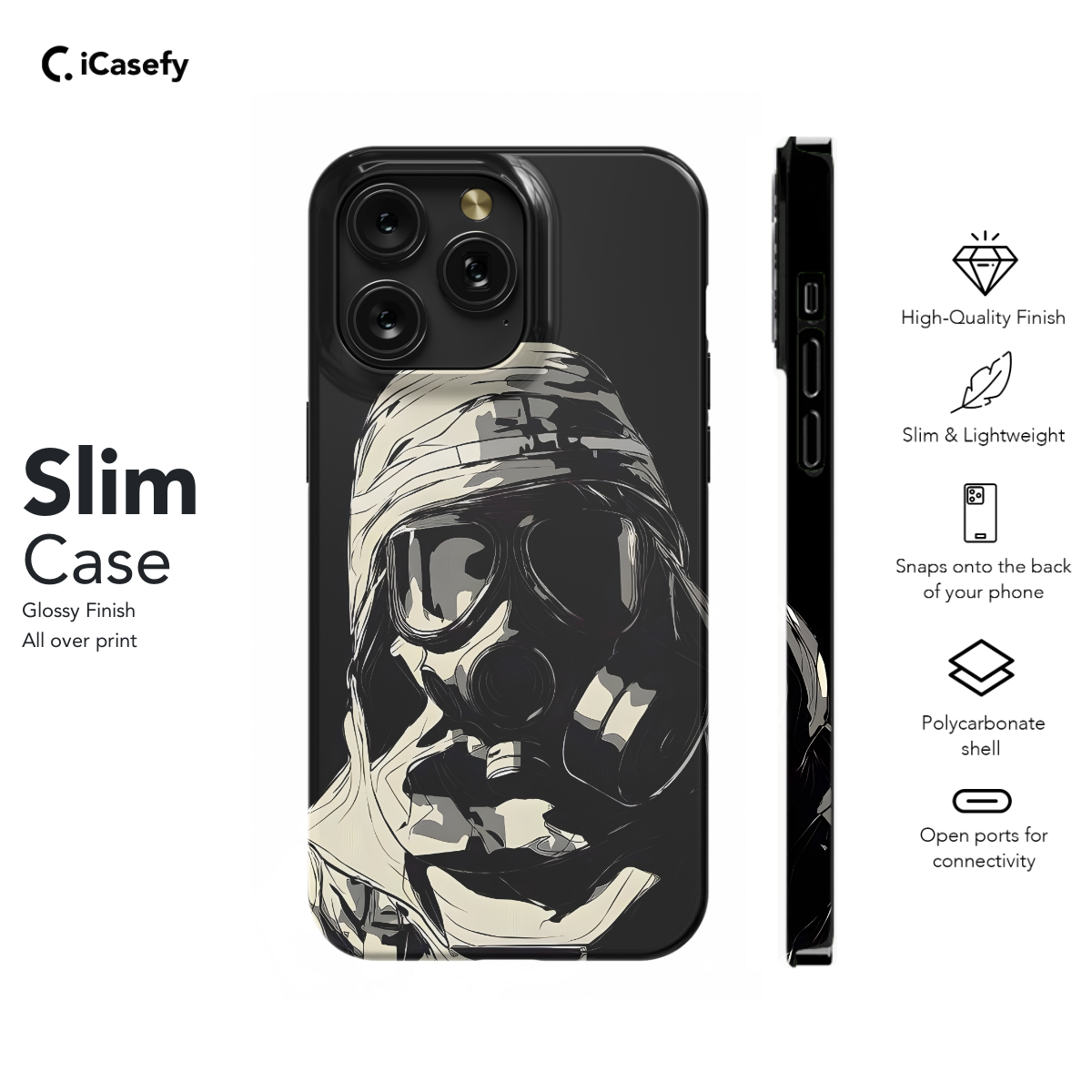 Steampunk Men in Mask Phone Case iPhone Samsung Cover Pixel 1619 - Image 6