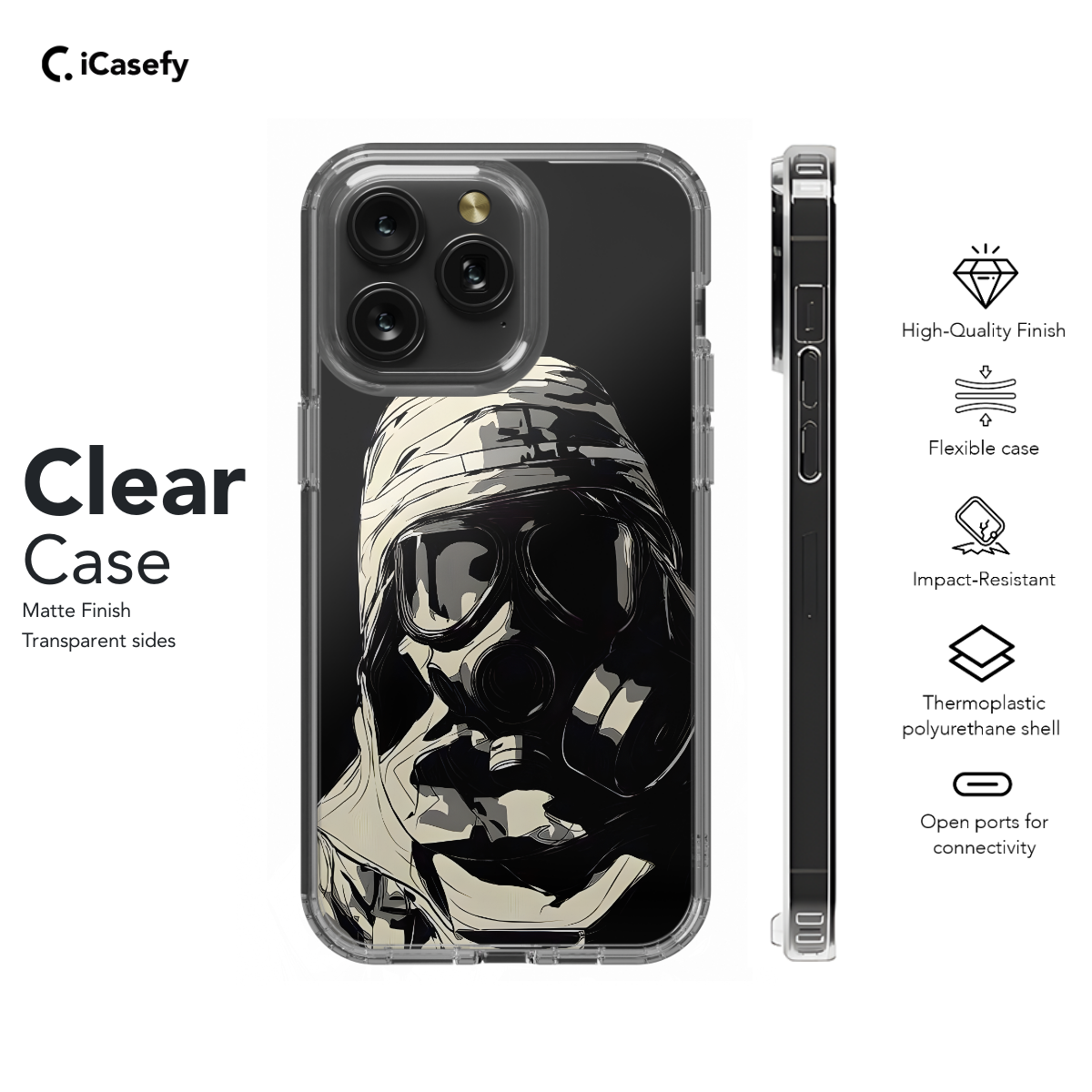 Steampunk Men in Mask Phone Case iPhone Samsung Cover Pixel 1619 - Image 7