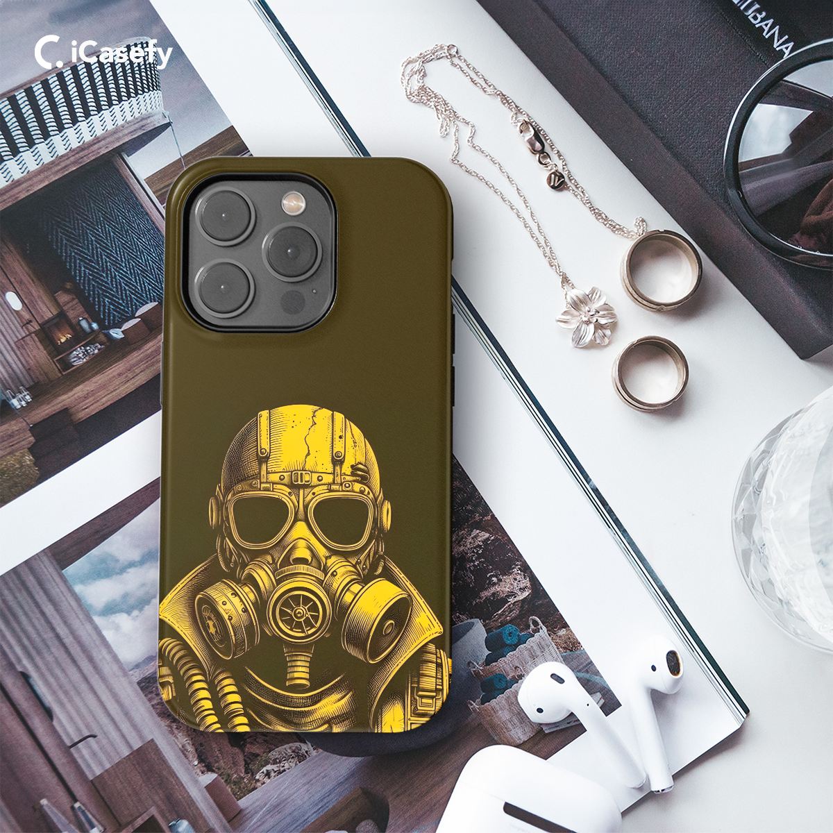 Steampunk Men in Mask Phone Case iPhone Samsung Cover Pixel 1620 - Image 3