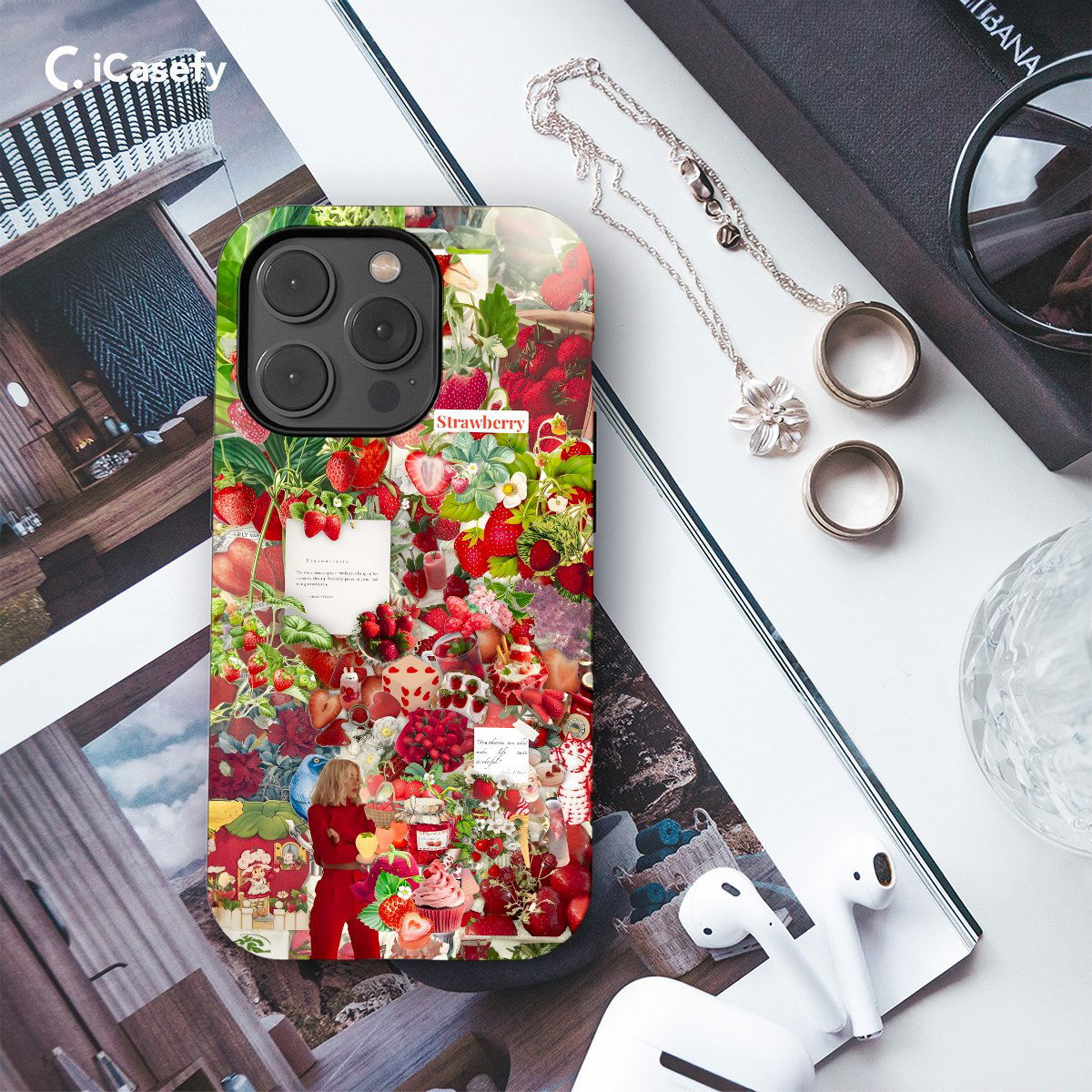 Strawberry Aesthetic Phone Case iPhone Samsung Pixel & More - Image 3