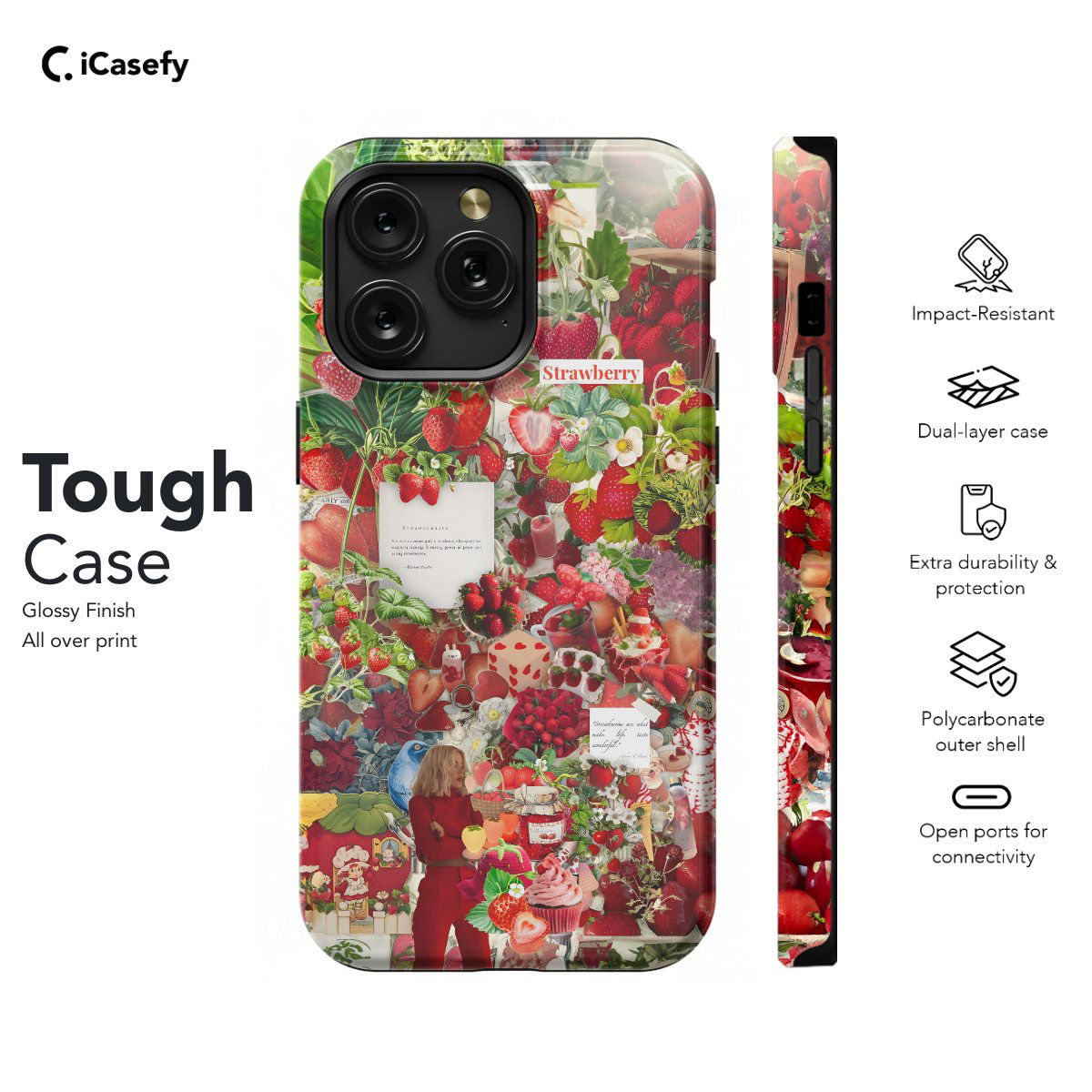 Strawberry Aesthetic Phone Case iPhone Samsung Pixel & More - Image 5