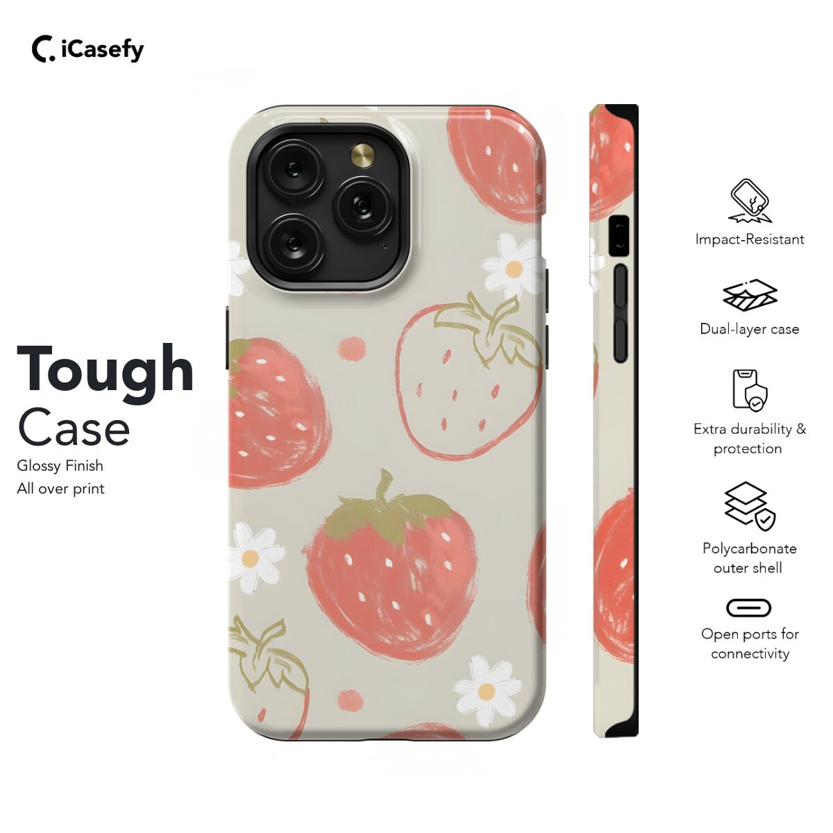 Strawberry Phone Case - iPhone Samsung Pixel - Cute and Vibrant Design - Image 5