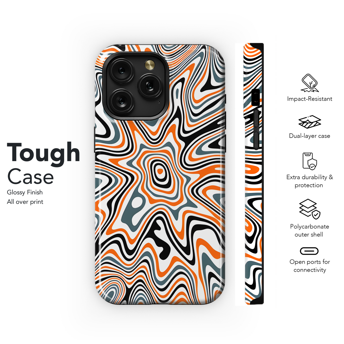 Striped Abstract Phone Case iPhone Samsung Cover Pixel 2619 - Image 6