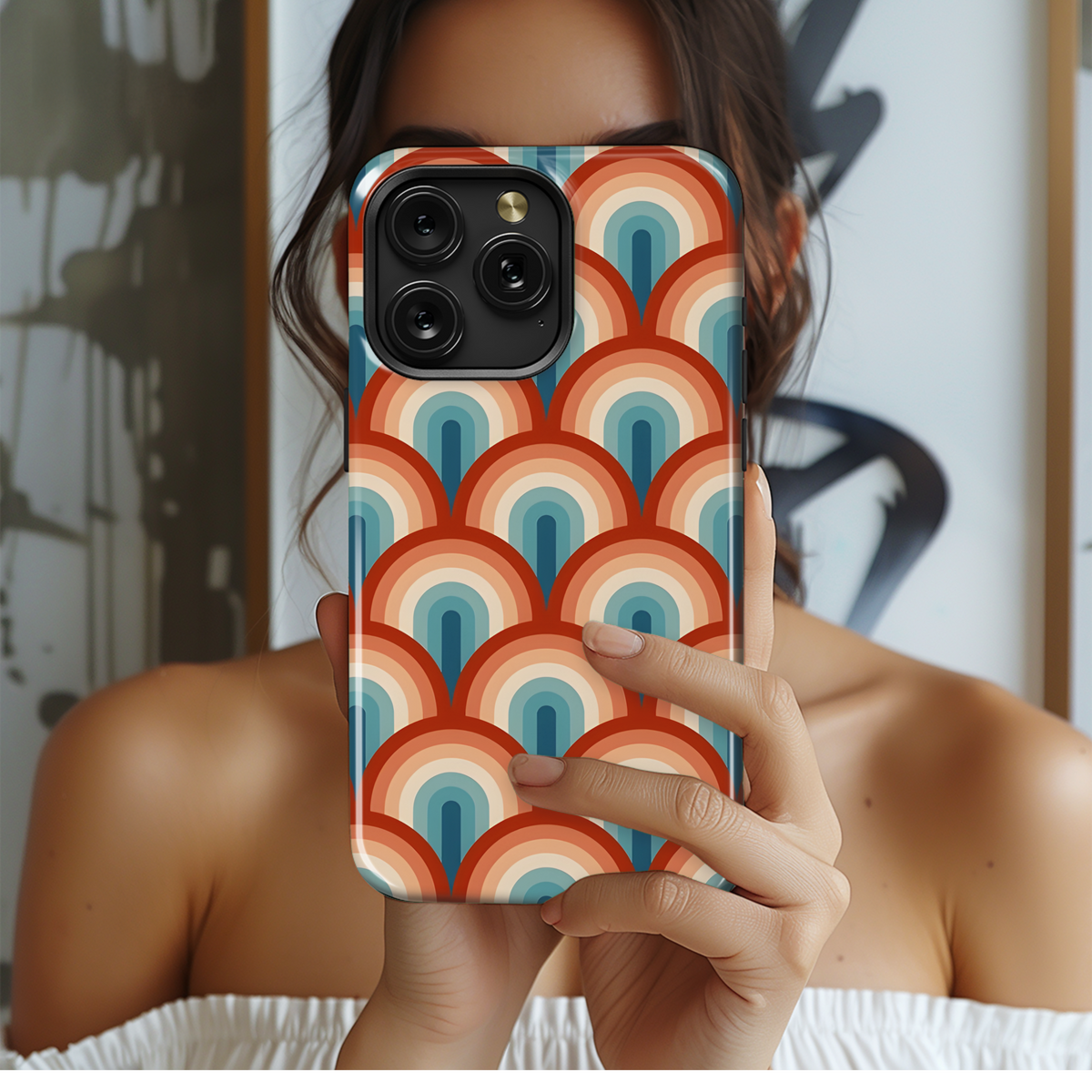 Striped Retro 70s Rainbow Phone Case iPhone Samsung Cover Pixel 2337 - Image 2