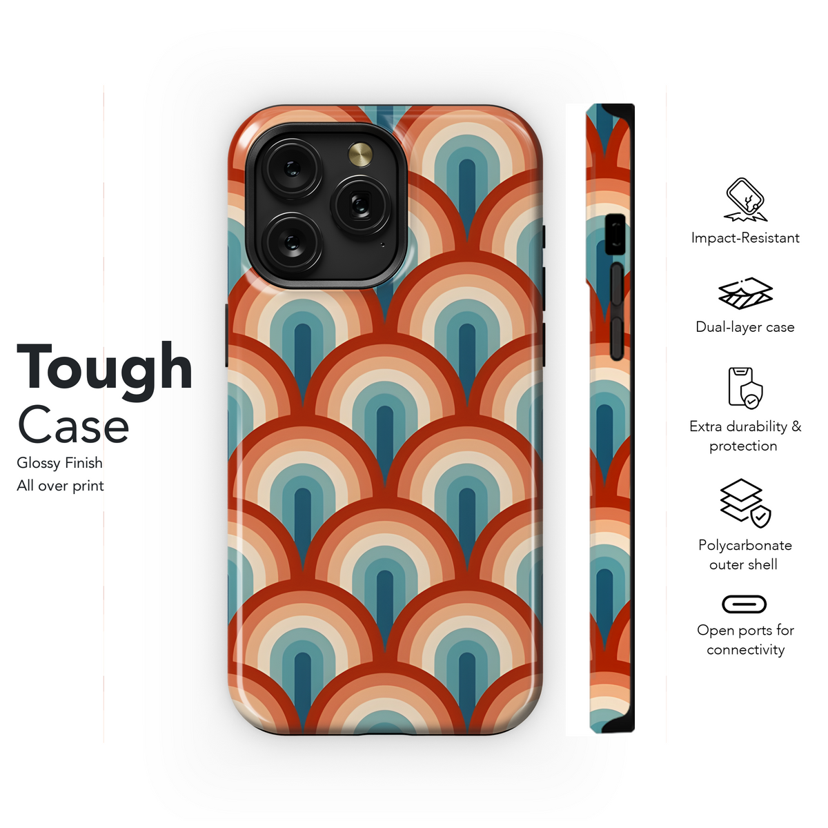 Striped Retro 70s Rainbow Phone Case iPhone Samsung Cover Pixel 2337 - Image 6