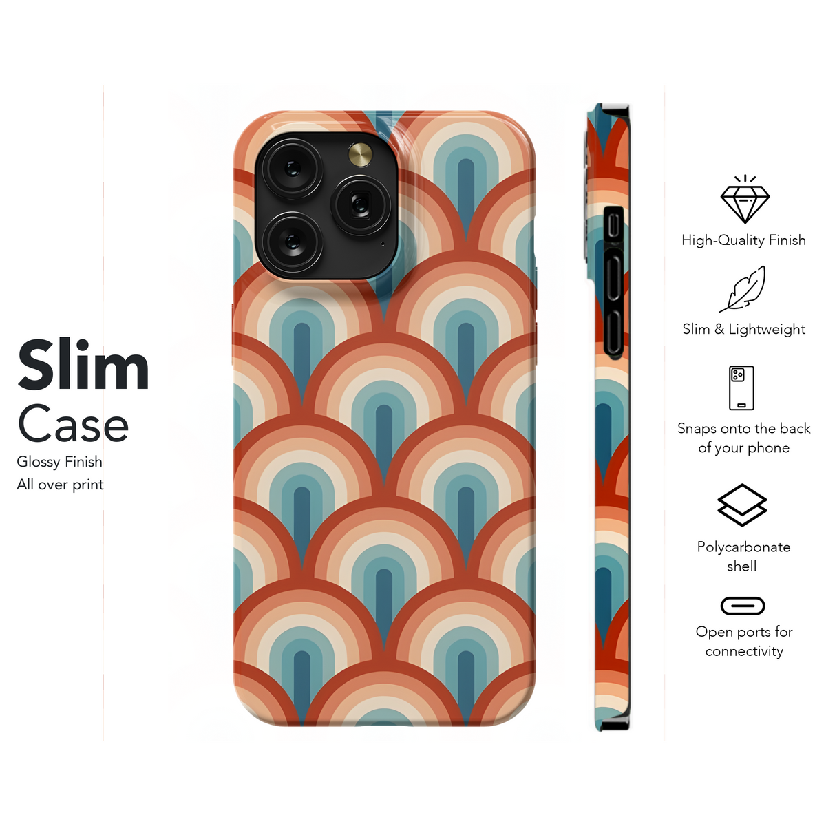 Striped Retro 70s Rainbow Phone Case iPhone Samsung Cover Pixel 2337 - Image 7