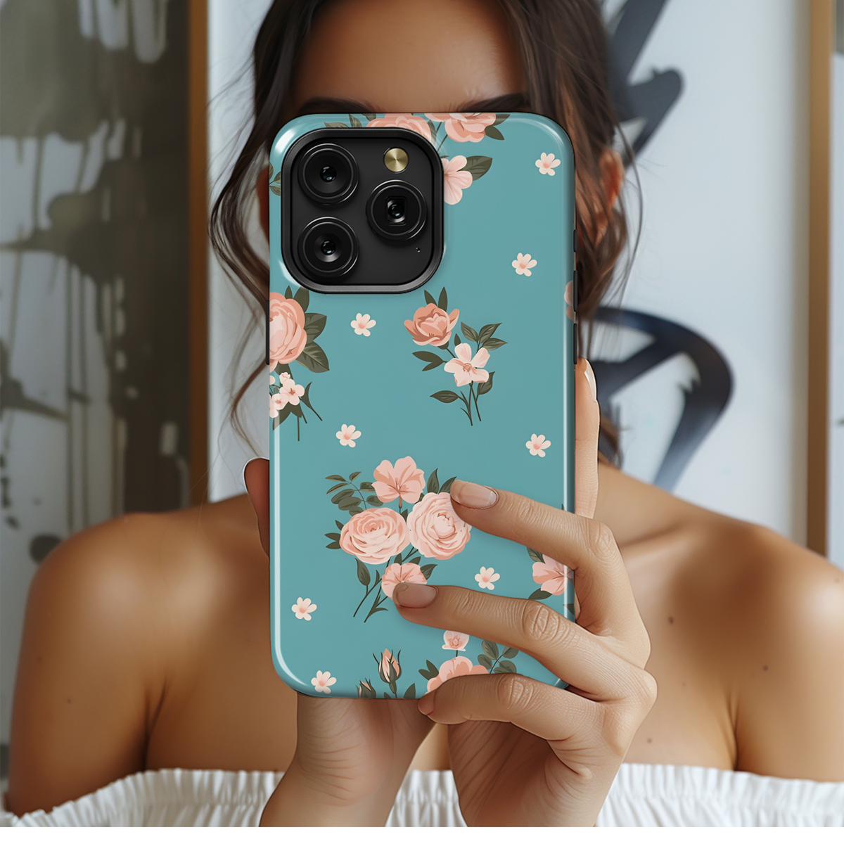 Summer Dress Vintage Roses Fabric Pattern Phone Case iPhone Samsung Cover Pixel 2350 - Image 2