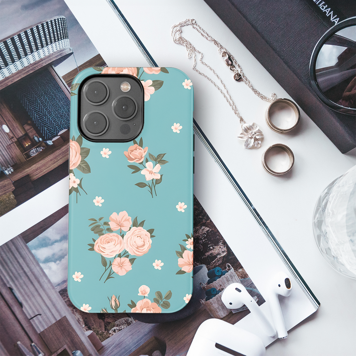 Summer Dress Vintage Roses Fabric Pattern Phone Case iPhone Samsung Cover Pixel 2350 - Image 3