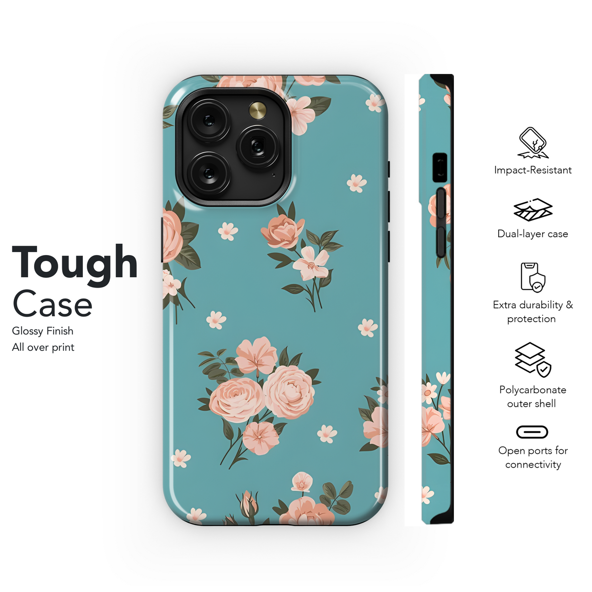 Summer Dress Vintage Roses Fabric Pattern Phone Case iPhone Samsung Cover Pixel 2350 - Image 6