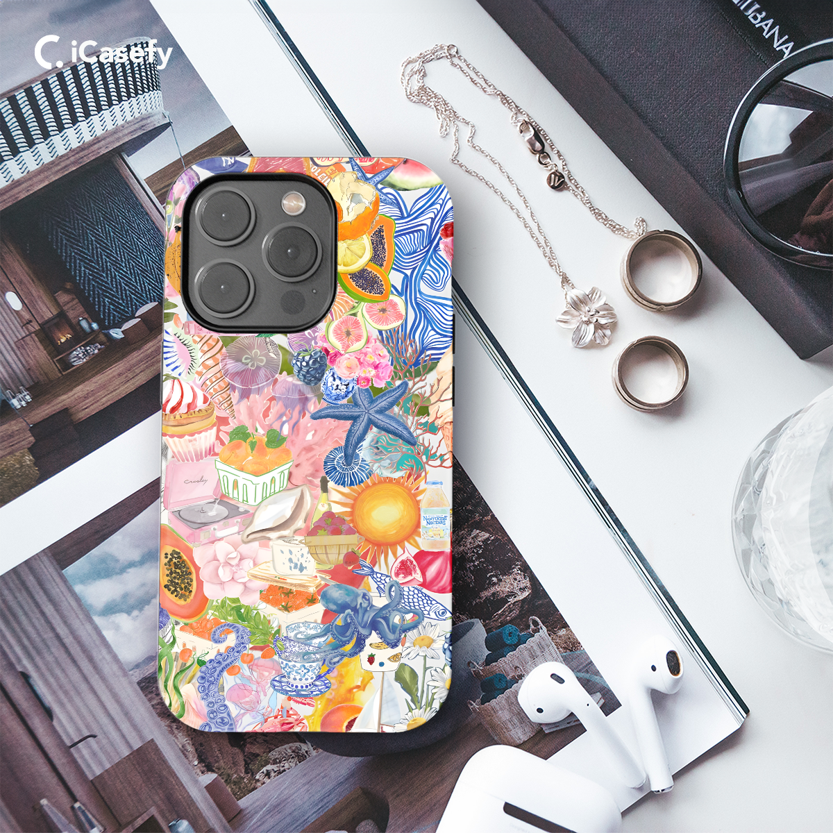 Summer Vibe Collage Beachy Sea Ocean Aesthetic Phone Case iPhone Samsung Pixel & More 360 - Image 3