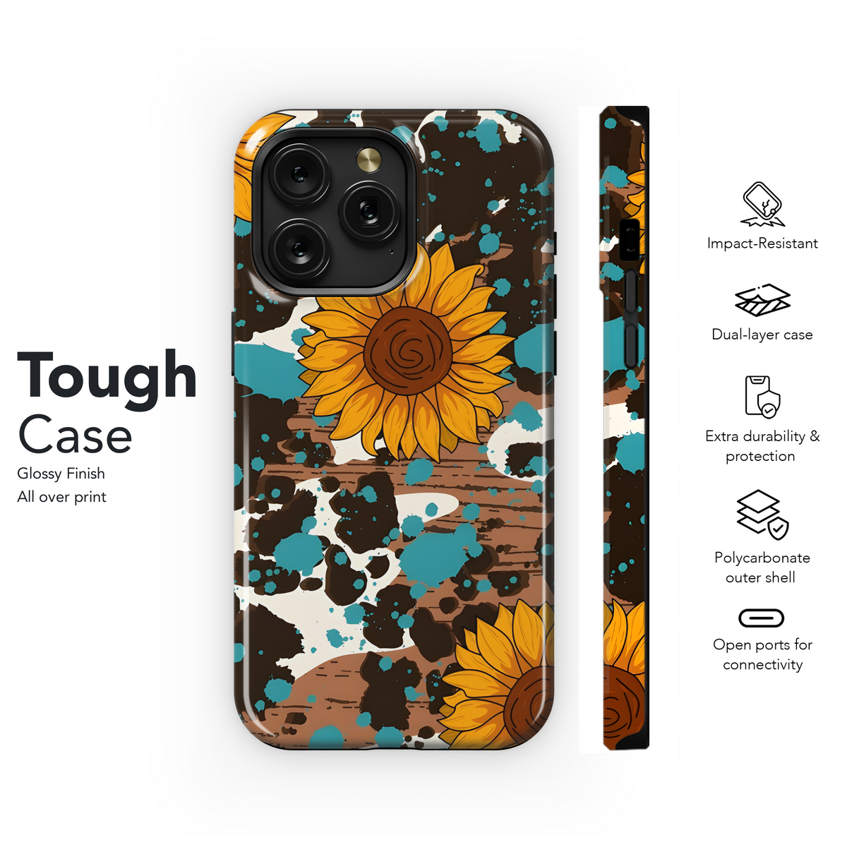 Sunflower Turquoise Cowgirl Wood Phone Case iPhone Samsung Cover Pixel 3187 - Image 6