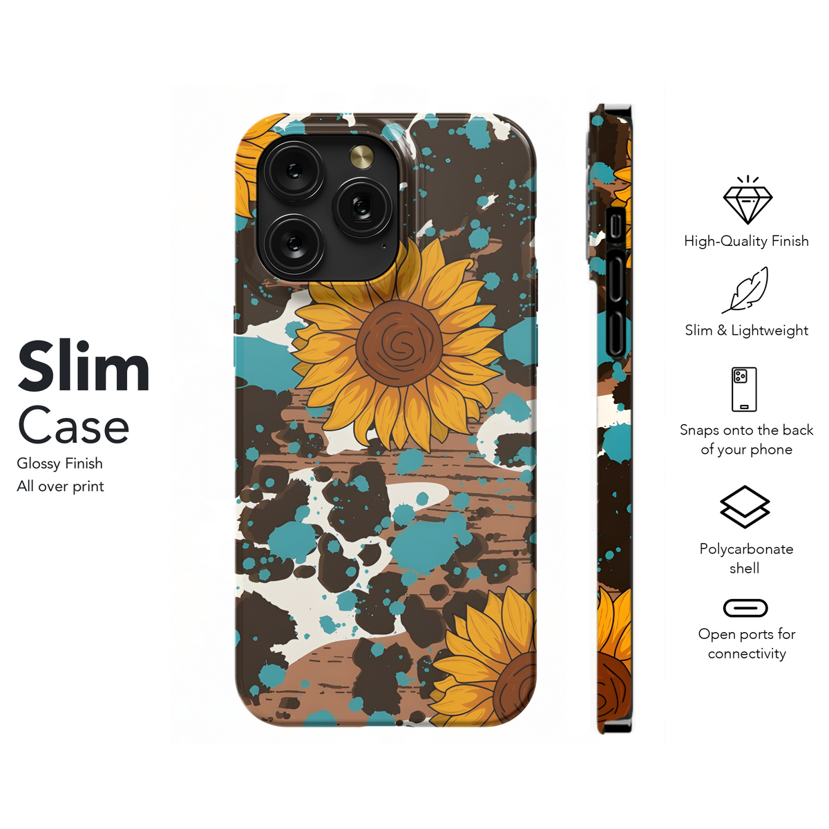 Sunflower Turquoise Cowgirl Wood Phone Case iPhone Samsung Cover Pixel 3187 - Image 7