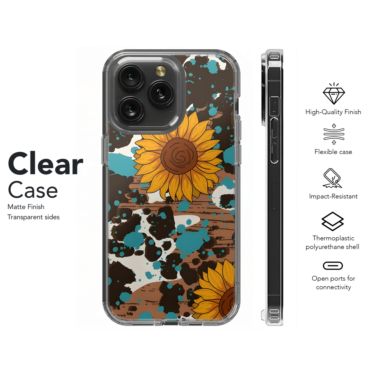 Sunflower Turquoise Cowgirl Wood Phone Case iPhone Samsung Cover Pixel 3187 - Image 8