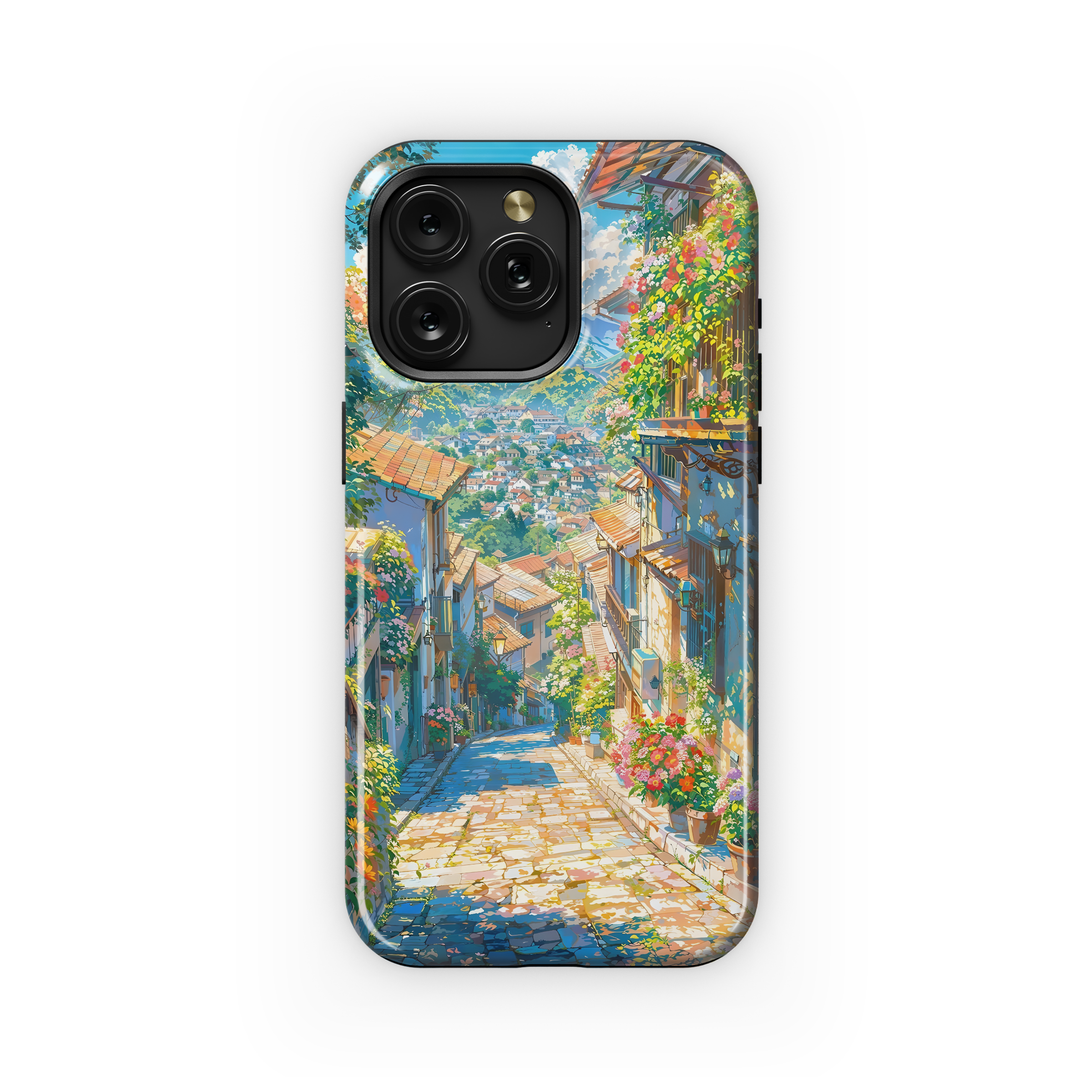 Sunny Hillside Village
 Phone Case iPhone Samsung Cover Pixel 4501 - Image 1