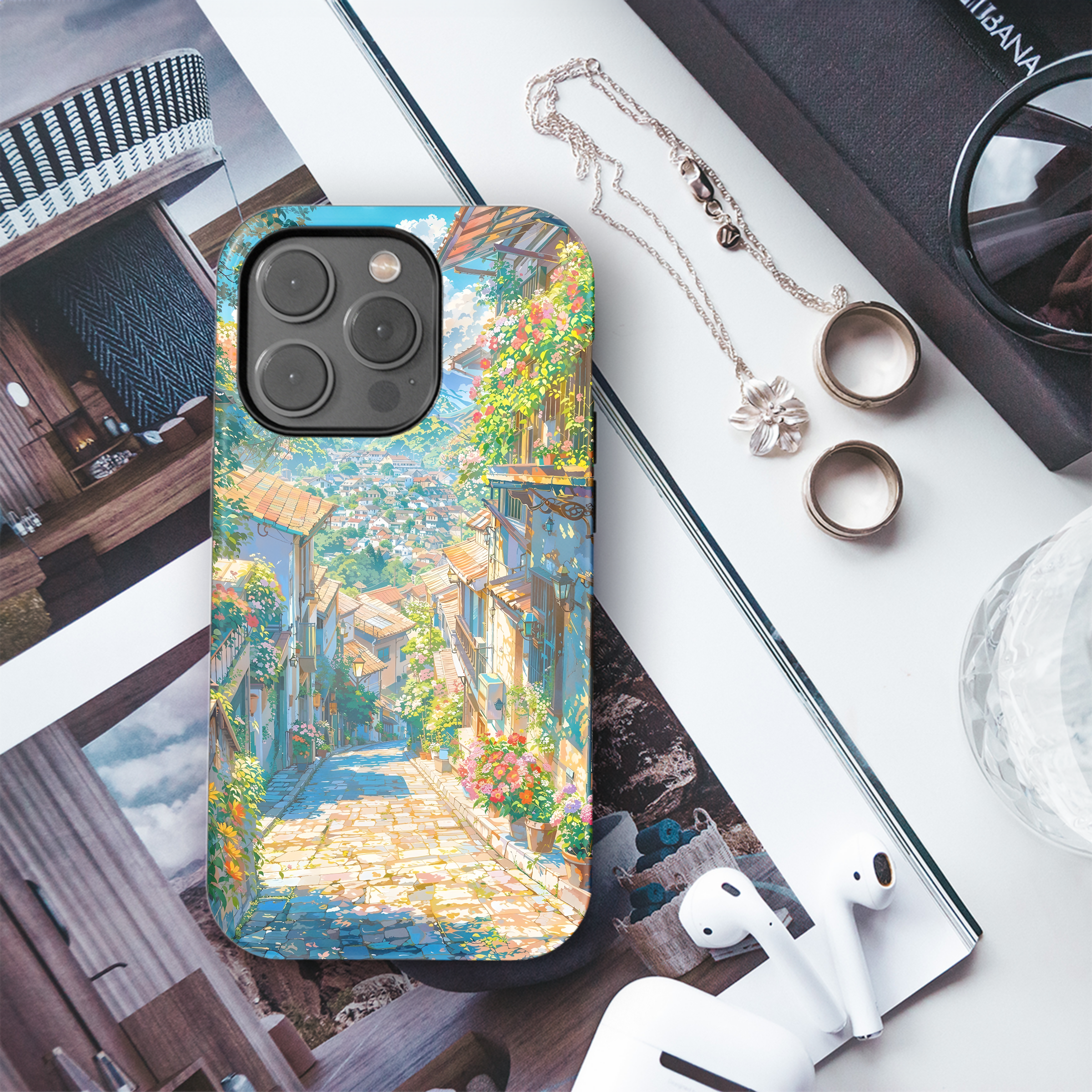 Sunny Hillside Village
 Phone Case iPhone Samsung Cover Pixel 4501 - Image 3