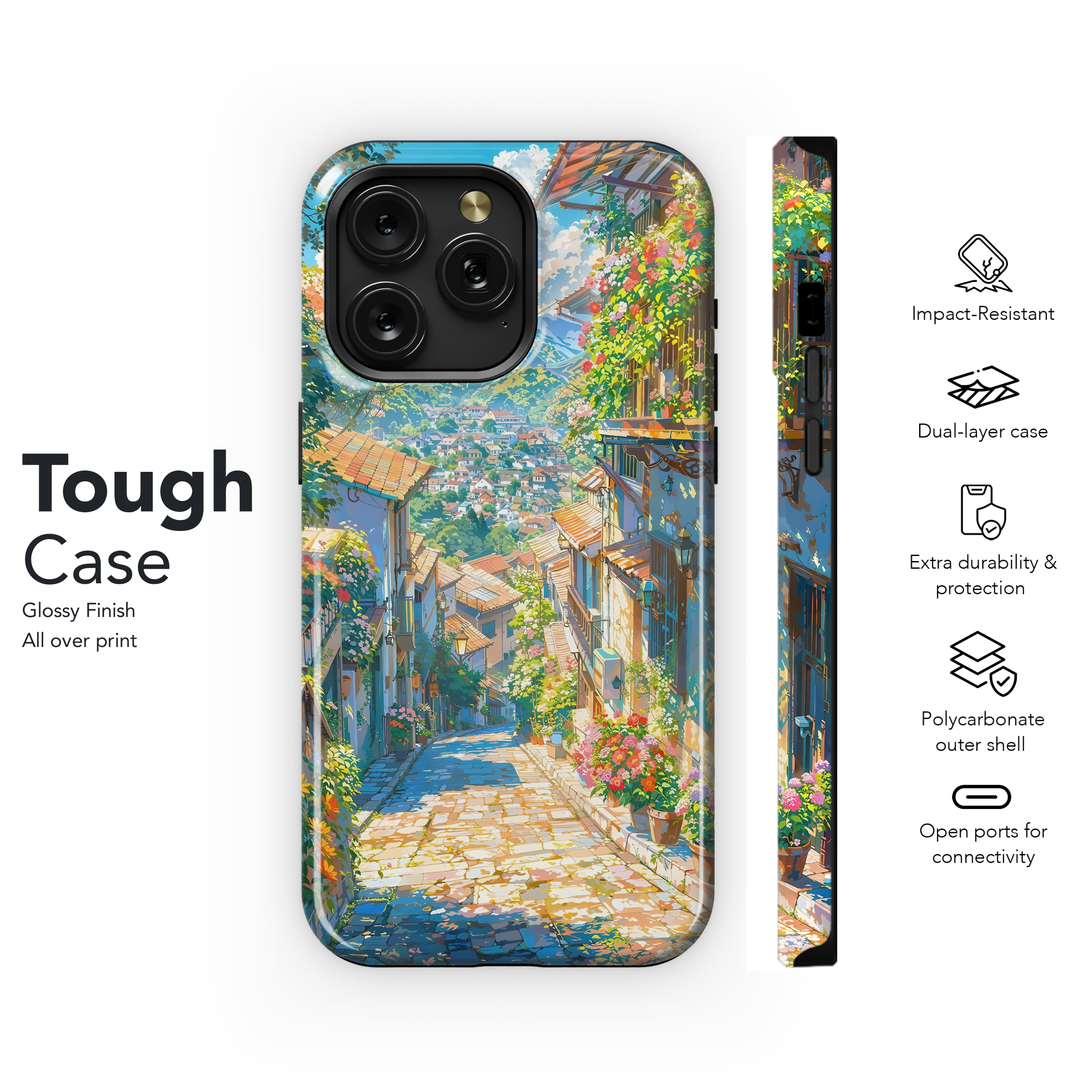 Sunny Hillside Village
 Phone Case iPhone Samsung Cover Pixel 4501 - Image 6