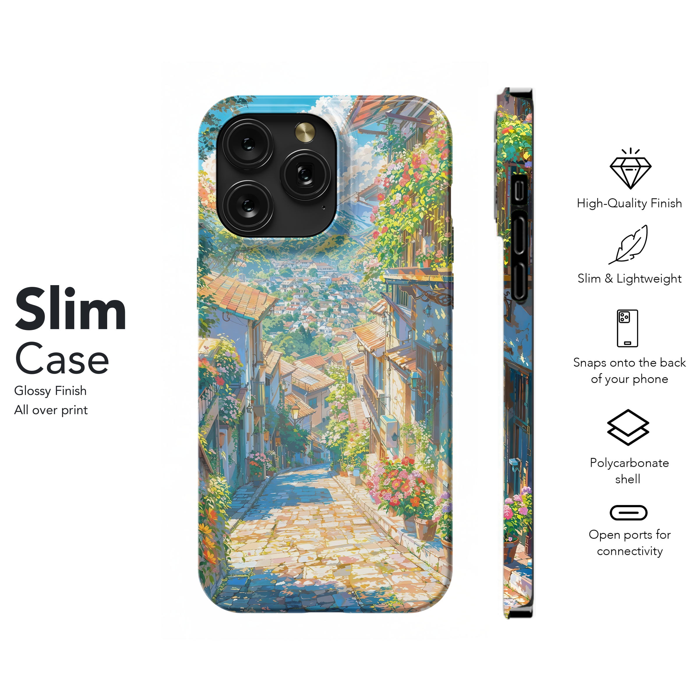 Sunny Hillside Village
 Phone Case iPhone Samsung Cover Pixel 4501 - Image 7