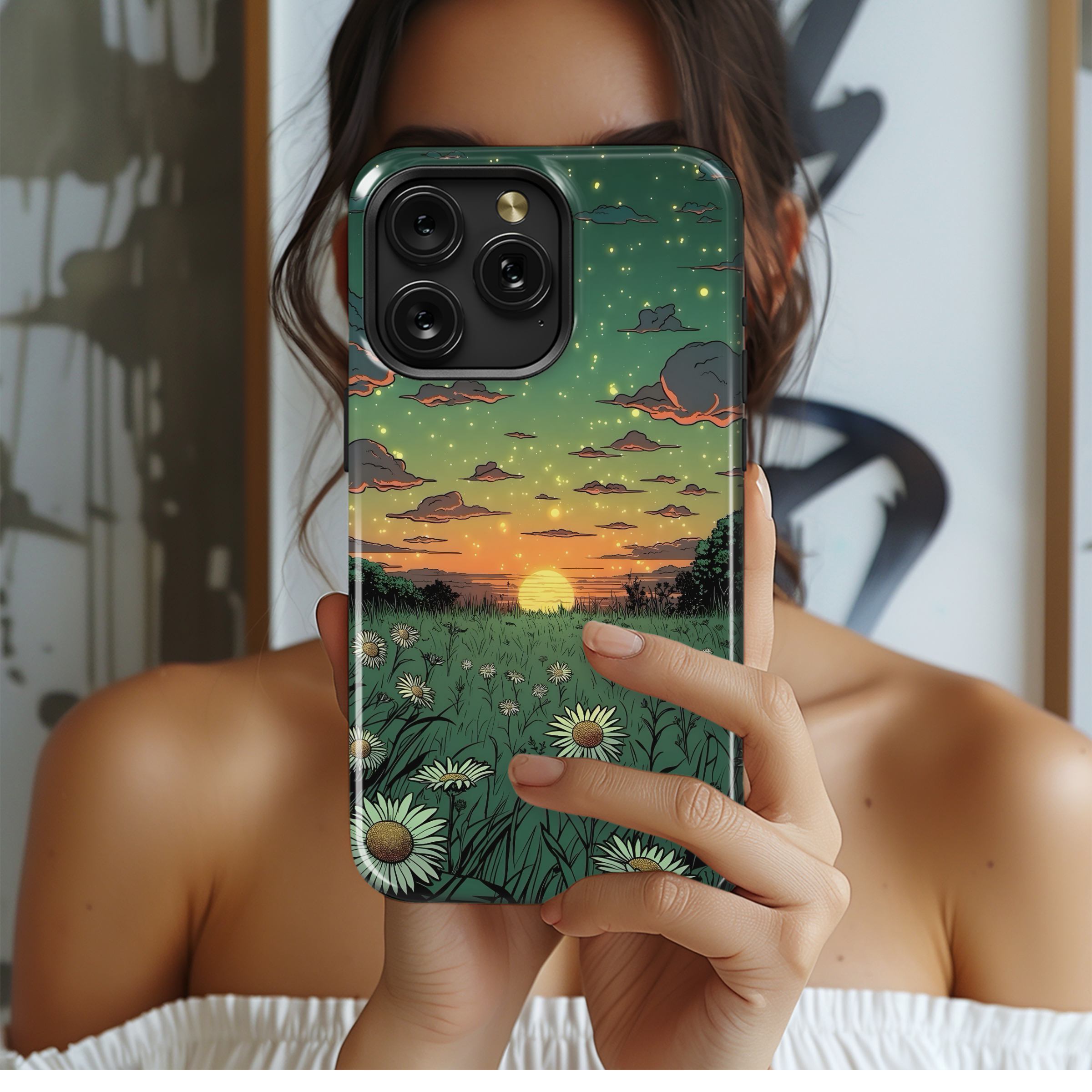 Sunset Daisies Field
 Phone Case iPhone Samsung Cover Pixel 4492 - Image 2