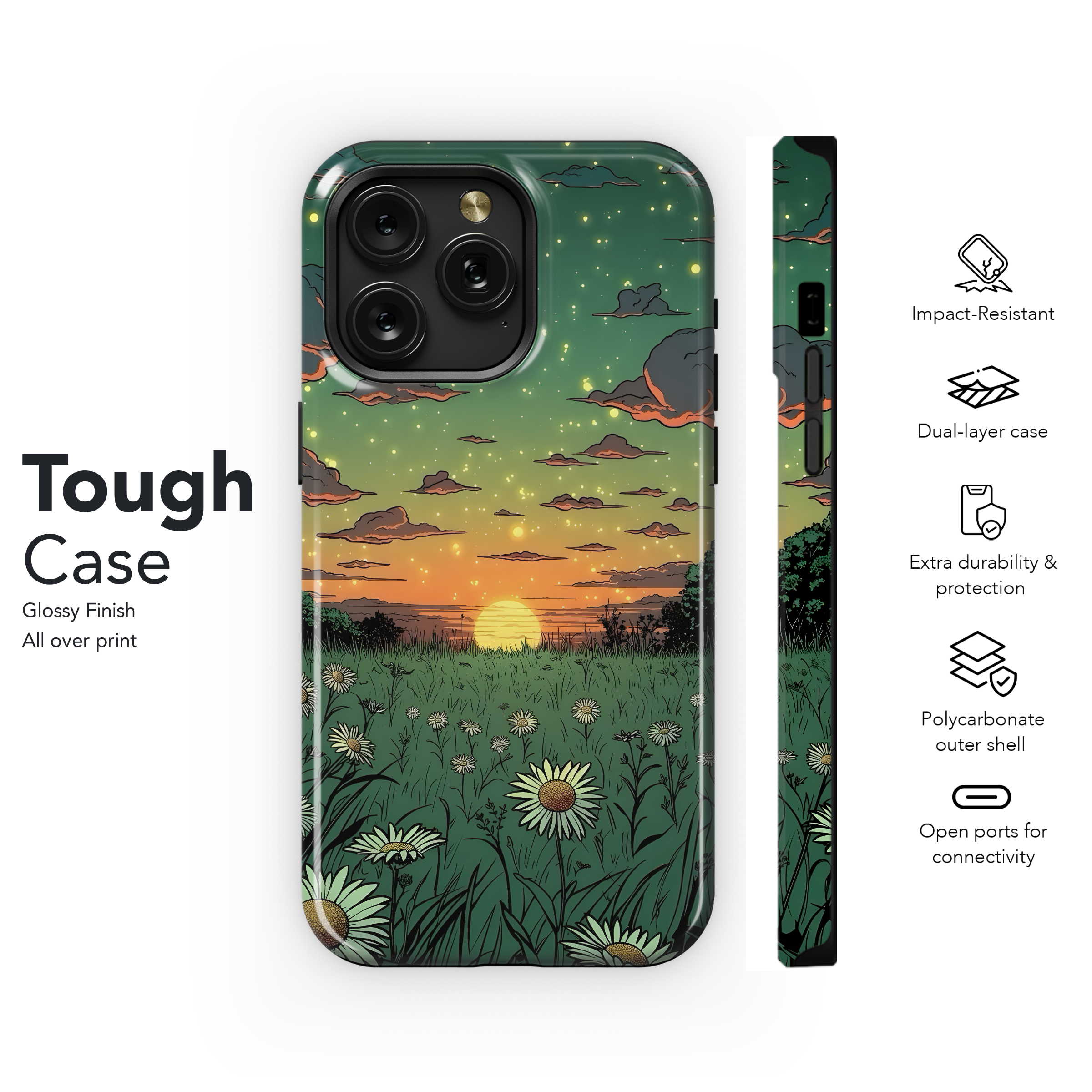 Sunset Daisies Field
 Phone Case iPhone Samsung Cover Pixel 4492 - Image 6