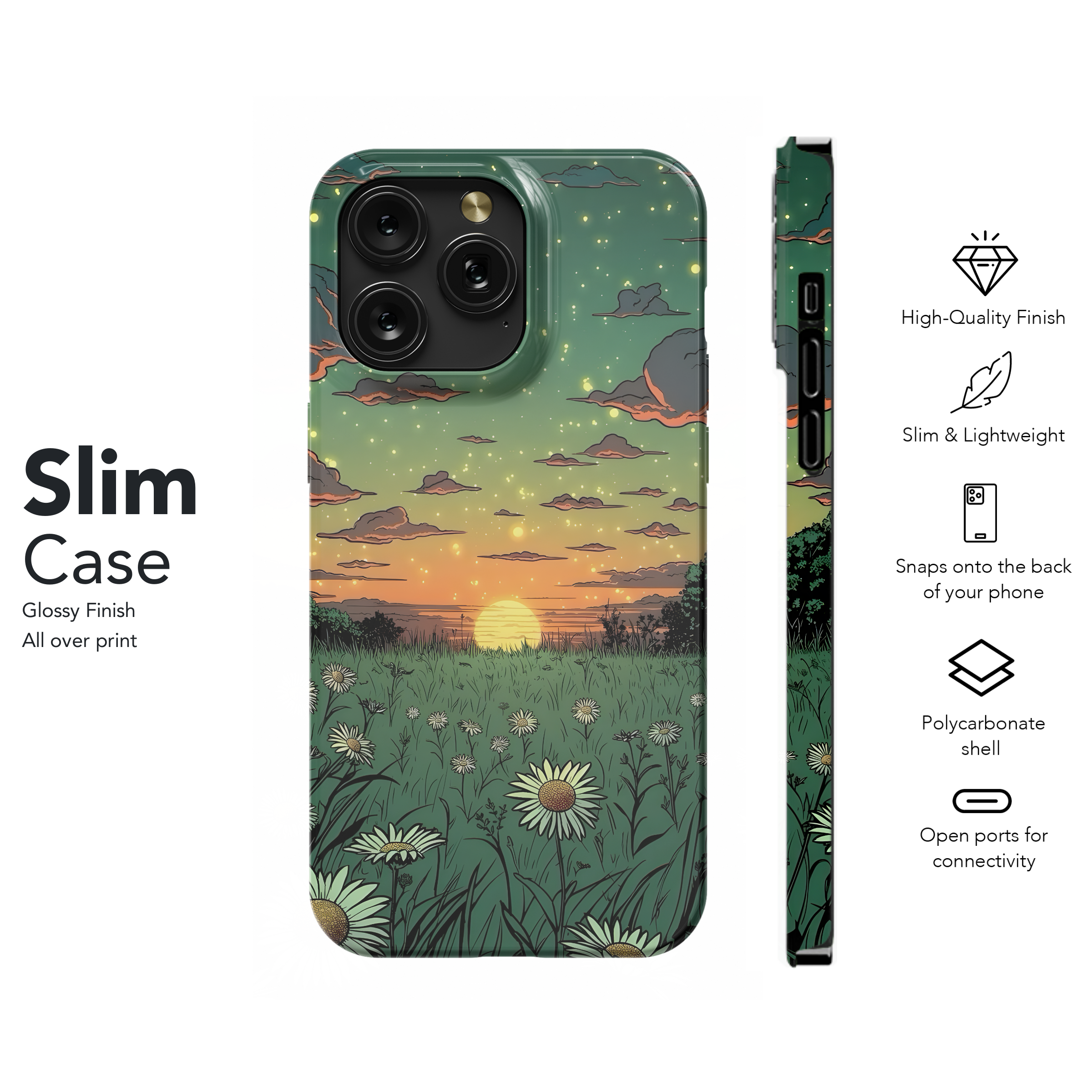 Sunset Daisies Field
 Phone Case iPhone Samsung Cover Pixel 4492 - Image 7