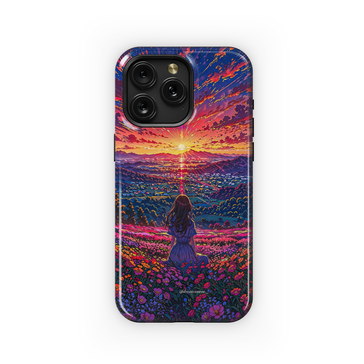 Sunset Flower Field Dream
 Phone Case iPhone Samsung Cover Pixel 4224 - Image 1