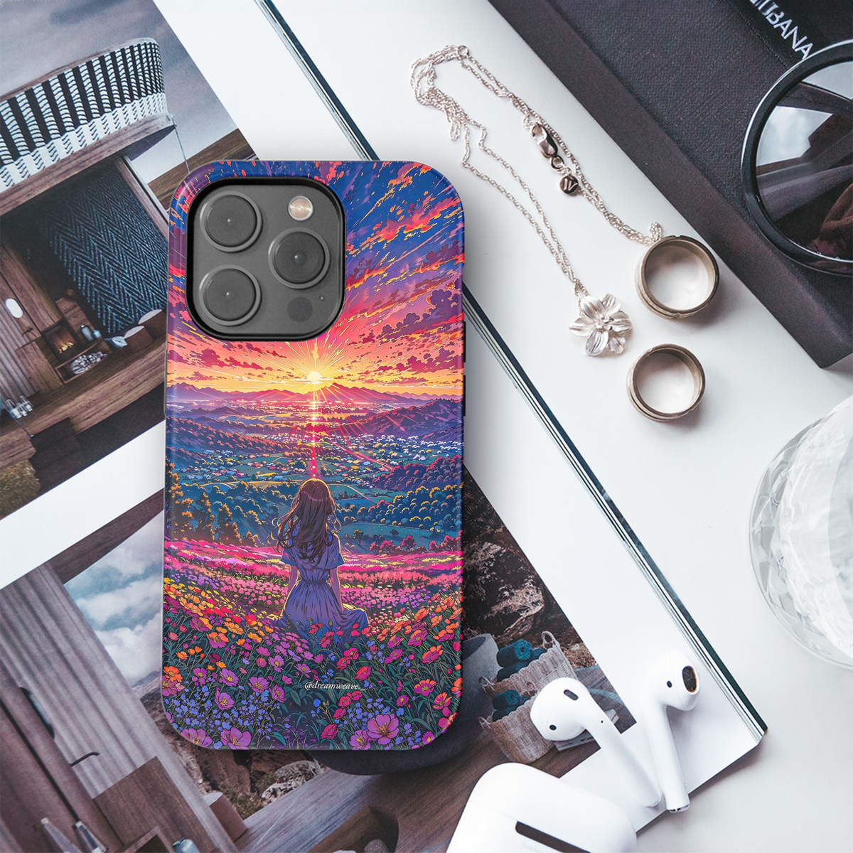 Sunset Flower Field Dream
 Phone Case iPhone Samsung Cover Pixel 4224 - Image 3