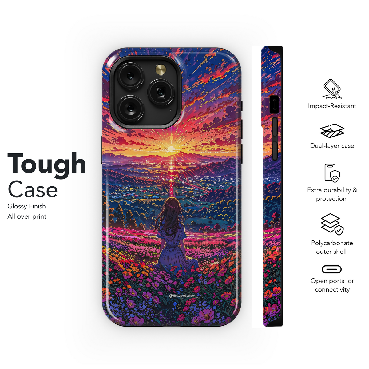 Sunset Flower Field Dream
 Phone Case iPhone Samsung Cover Pixel 4224 - Image 6