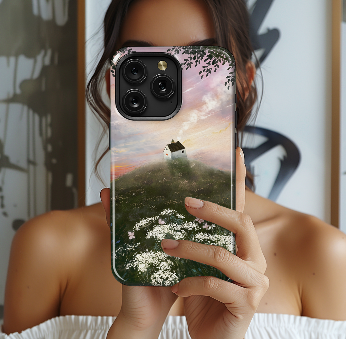 Sunset Hilltop House
 Phone Case iPhone Samsung Cover Pixel 4300 - Image 2