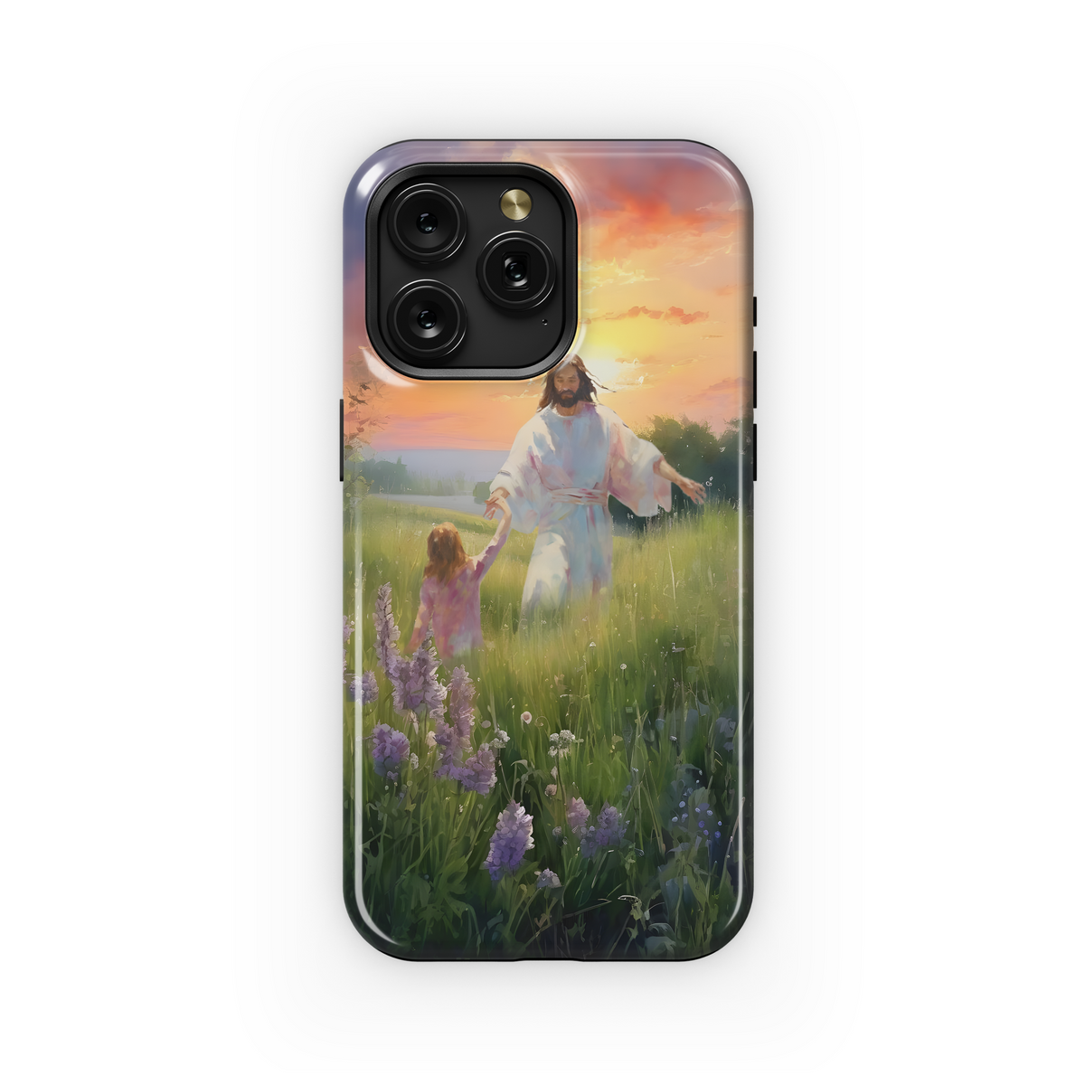 Sunset Meadow Walk Phone Case iPhone Samsung Cover Pixel 4022 - Image 1