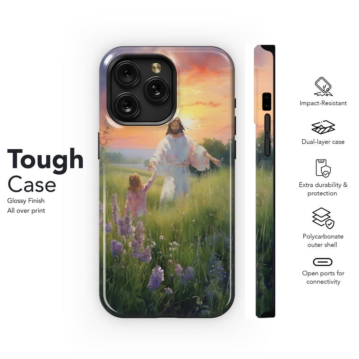 Sunset Meadow Walk Phone Case iPhone Samsung Cover Pixel 4022 - Image 6