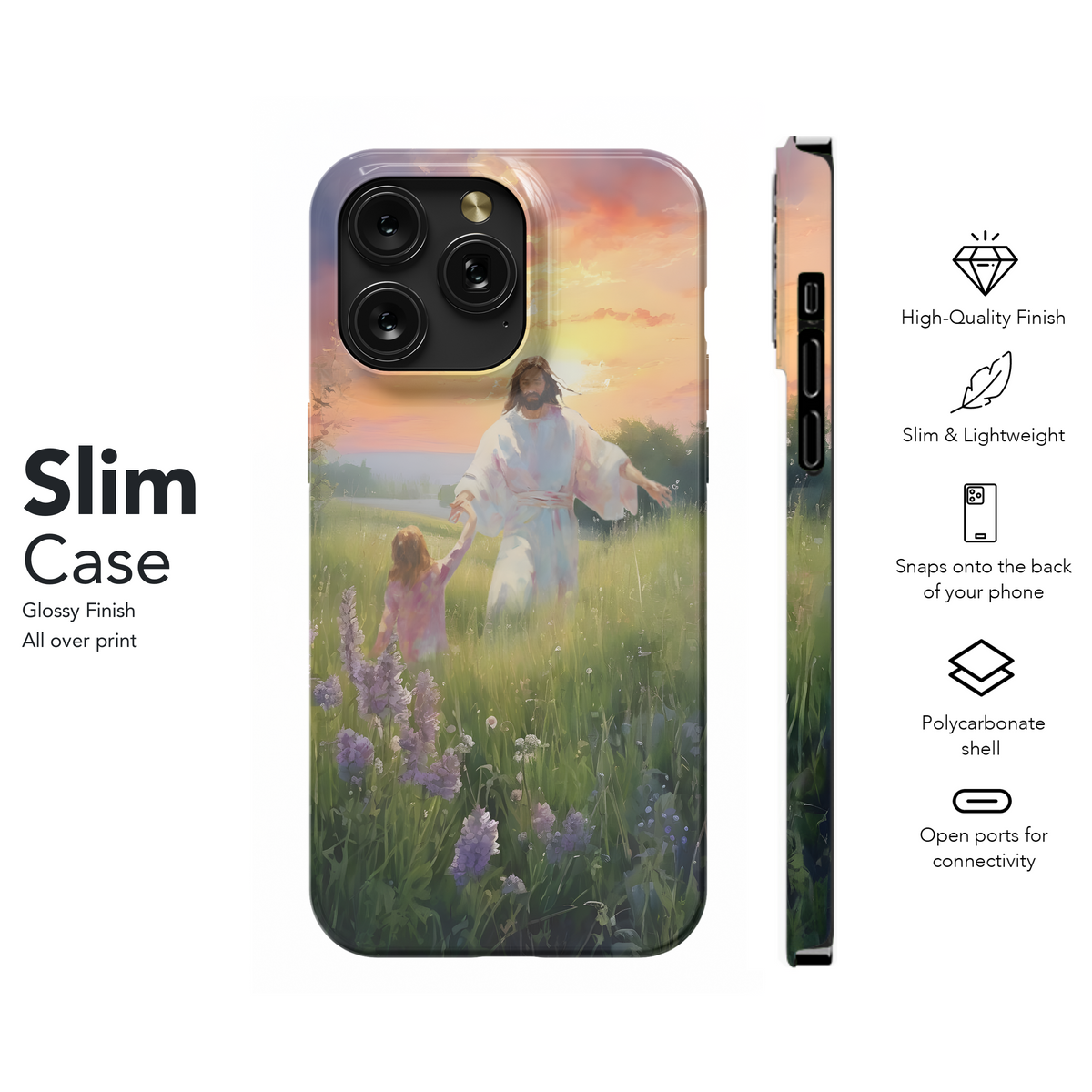 Sunset Meadow Walk Phone Case iPhone Samsung Cover Pixel 4022 - Image 7