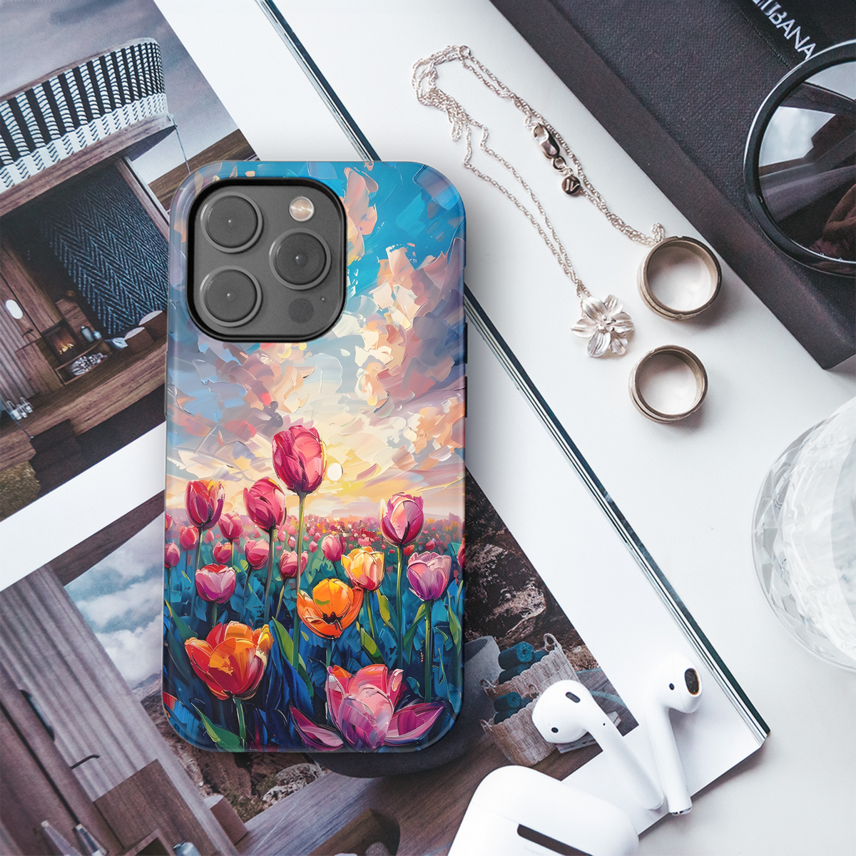 Sunset Tulip Dreamscape
 Phone Case iPhone Samsung Cover Pixel 4167 - Image 3